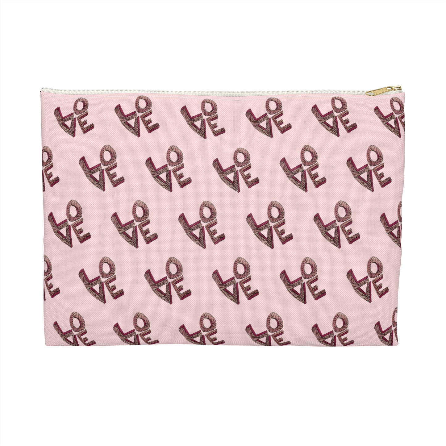 Stacked Love Accessory Pouch - Pink/White
