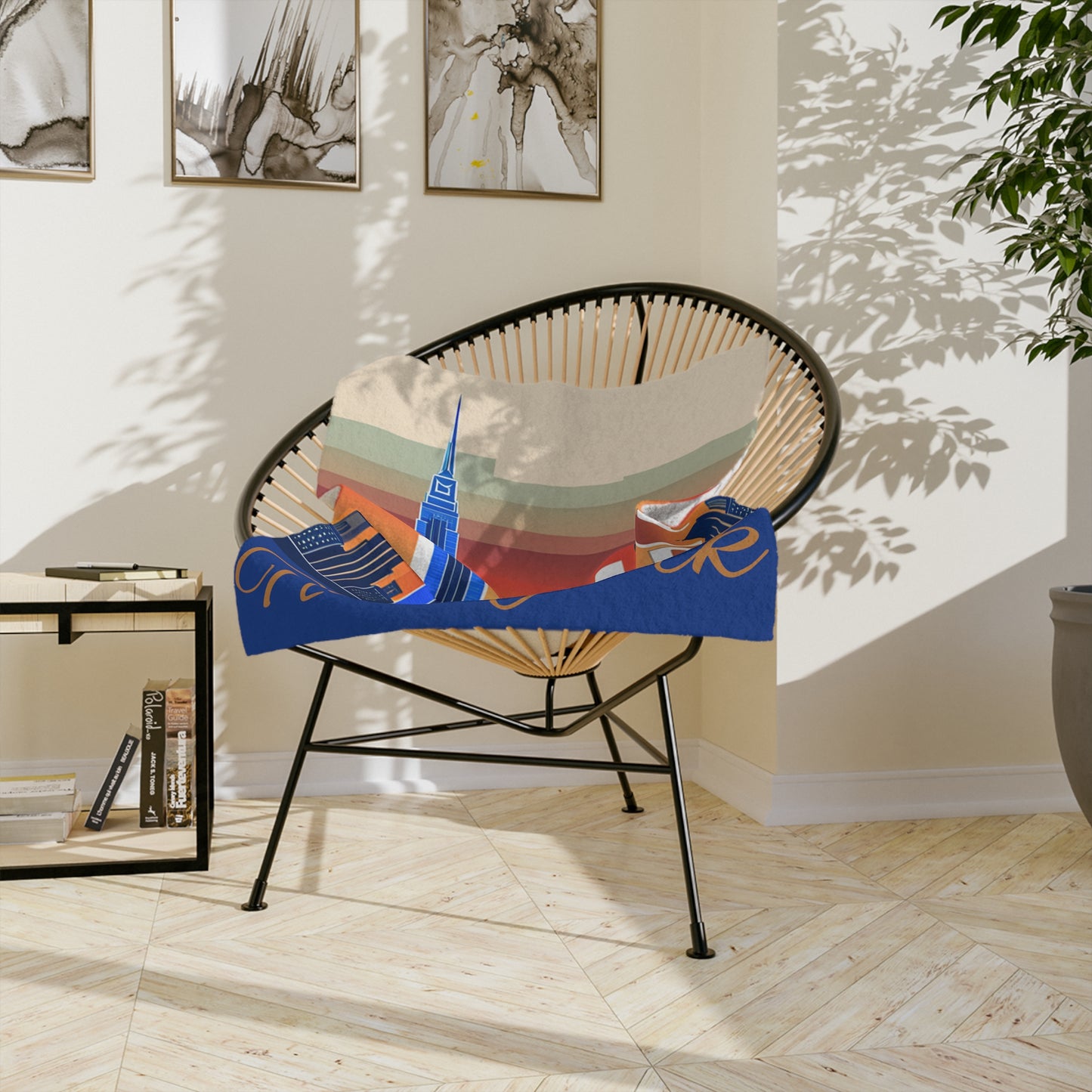 New York City Skyline Velveteen Minky Blanket