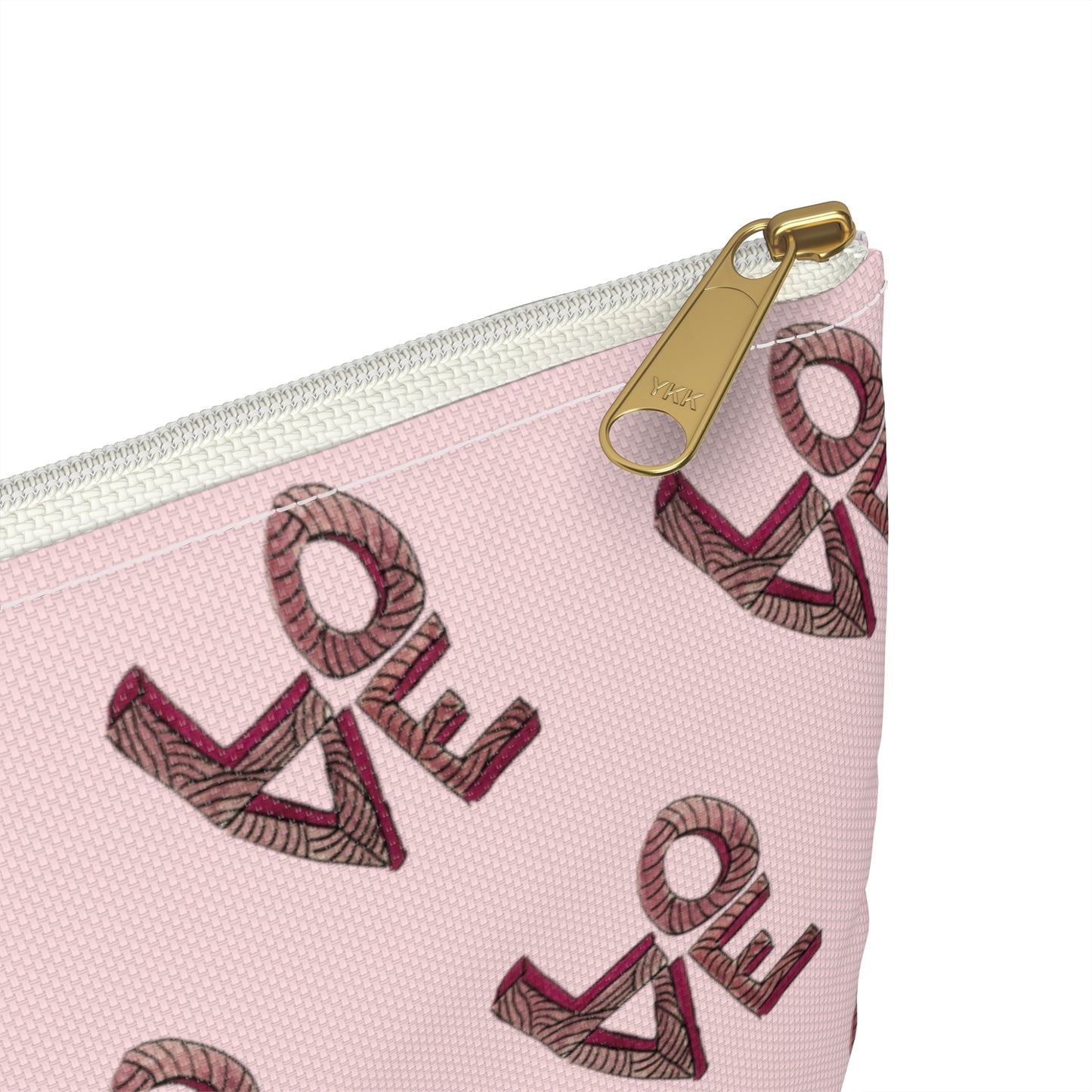 Stacked Love Accessory Pouch - Pink/White