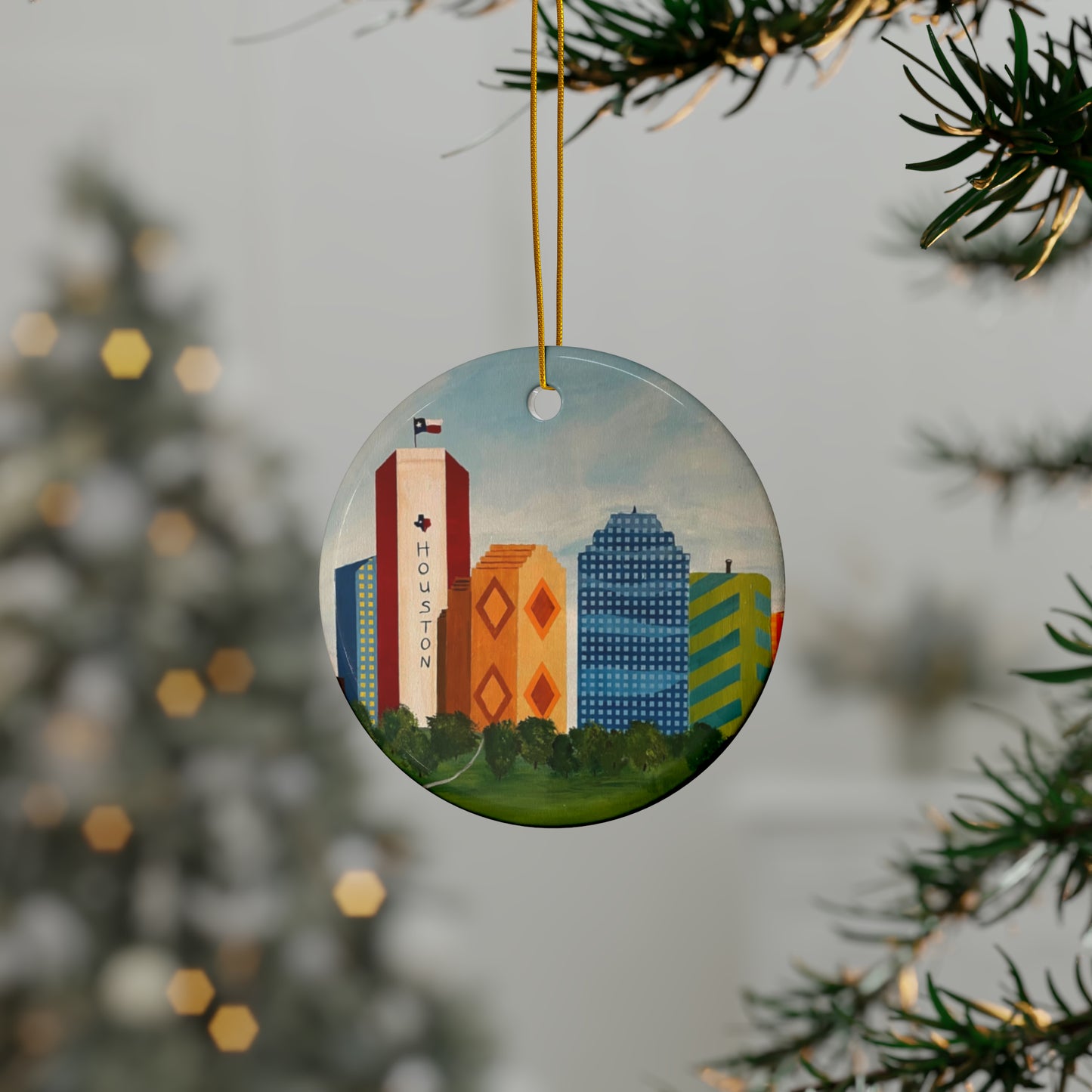 Houston Views Ceramic Ornaments (3pcs, 5pcs, 10pcs) |Houston Texas