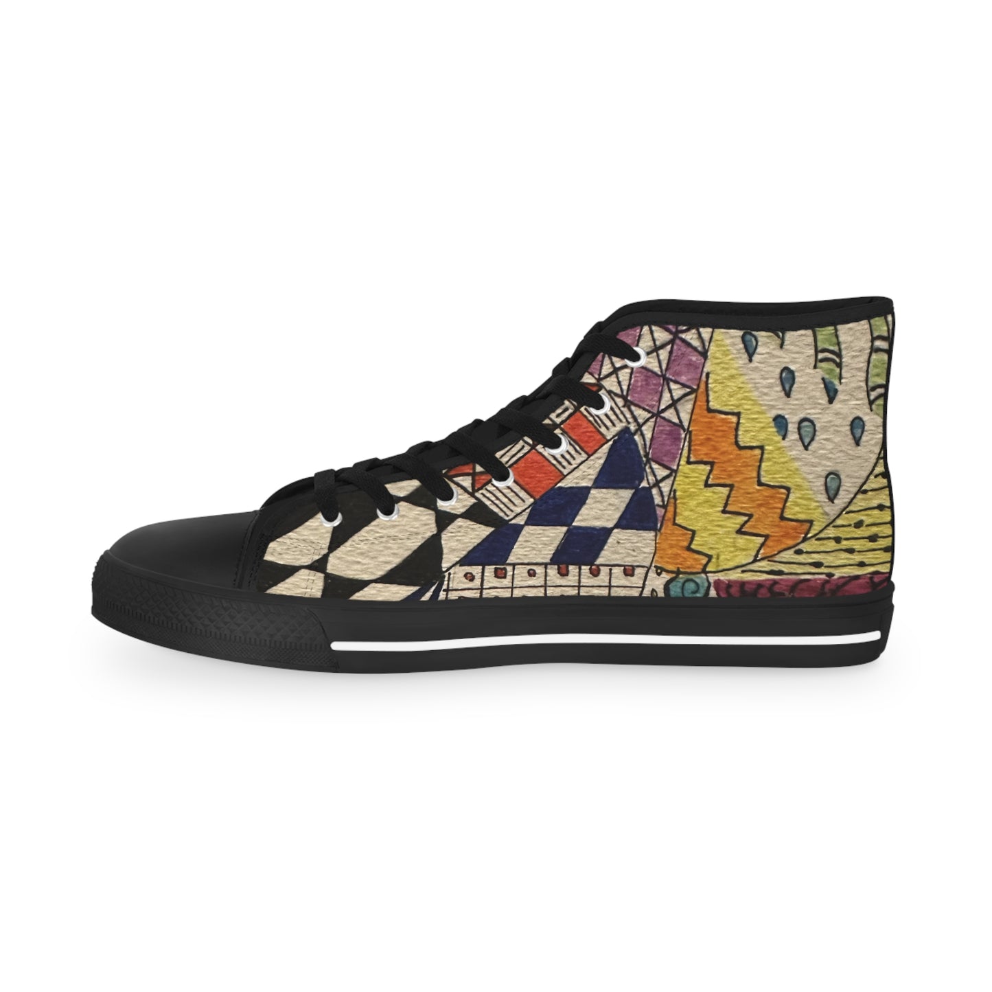 Zentangle Men's High Top Street Sneakers