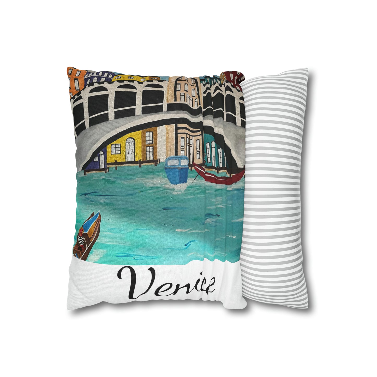 Venice Italy Pillow Cover  (White)