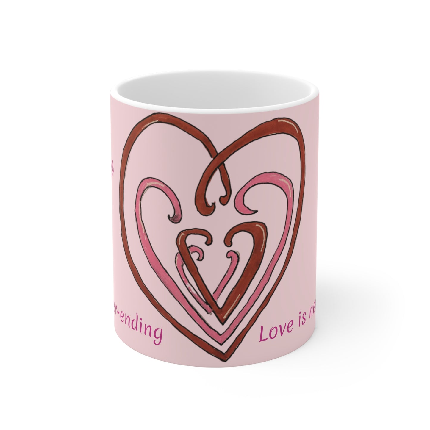 Hearts Intertwined Ceramic Mug 11oz (Personalized)