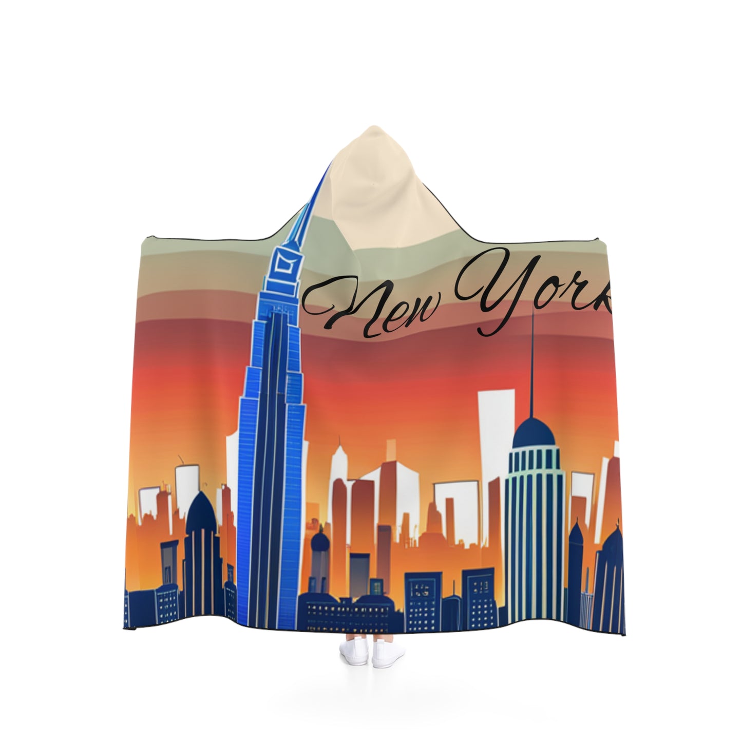 New York City Skyline Youth Hooded Blanket