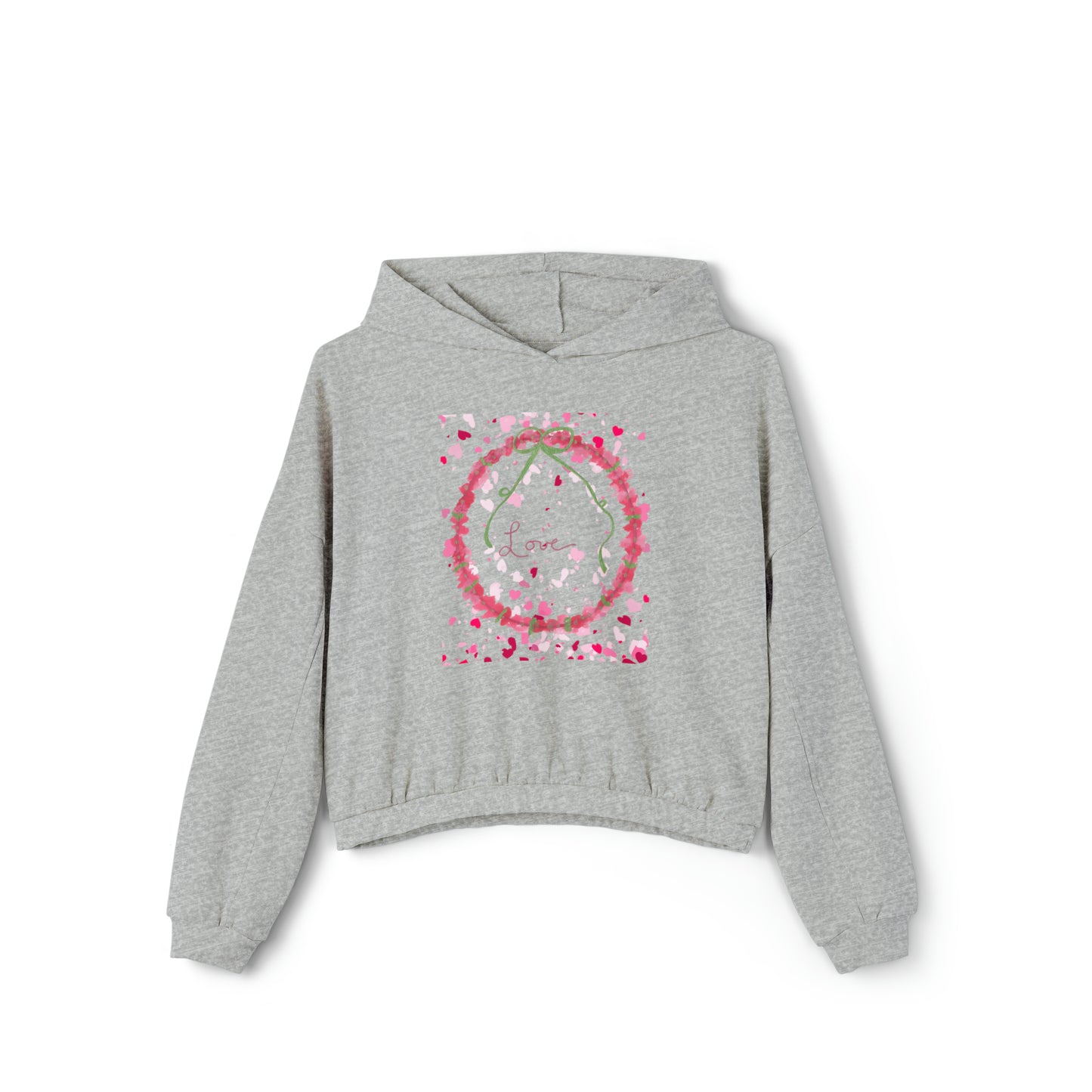 Love Wreath - Women's Cinched Bottom Hoodie