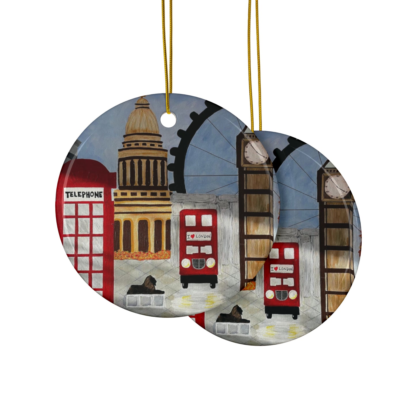 I Love London Ceramic Ornaments (3pcs, 5pcs, 10pcs)