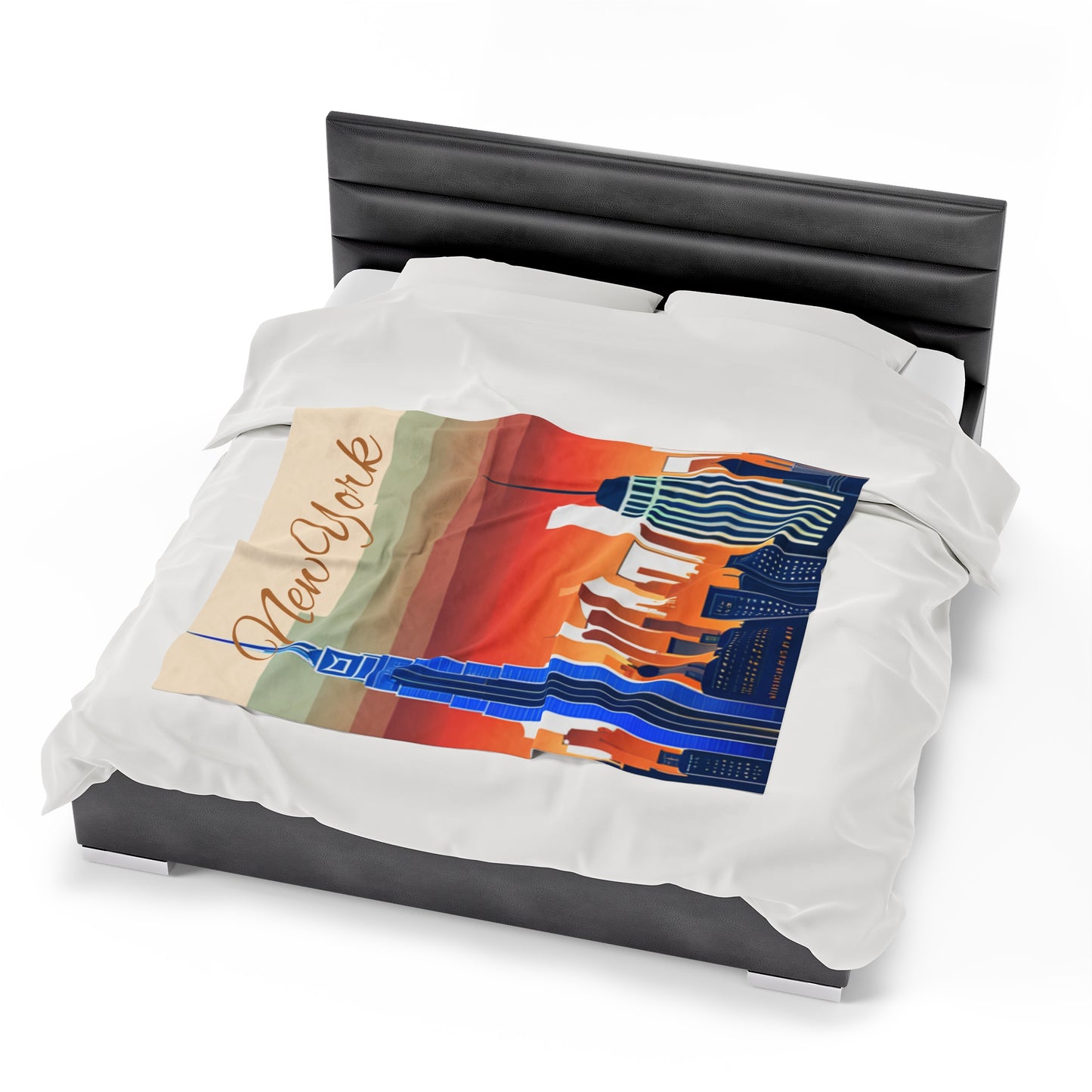 New York City Skyline Velveteen Plush Blanket