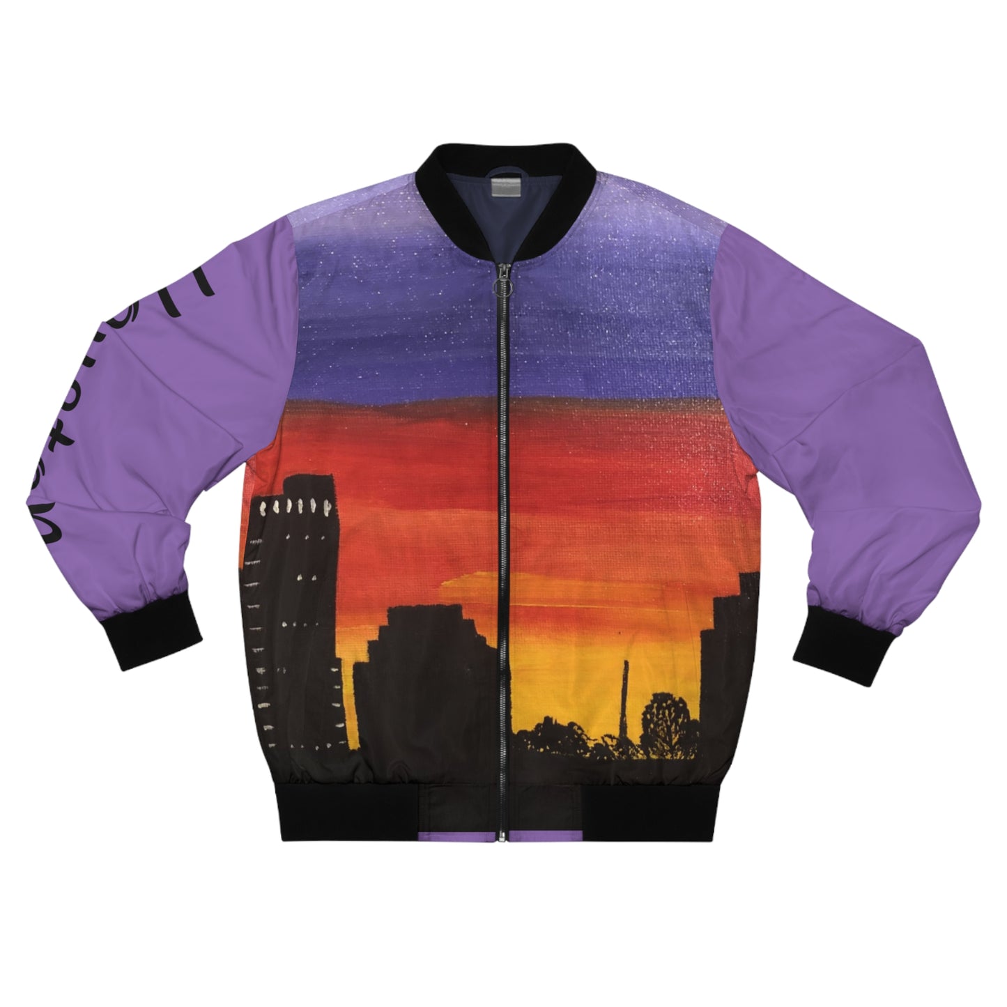 Sunset Over Houston Skyline Men's Bomber Jacket