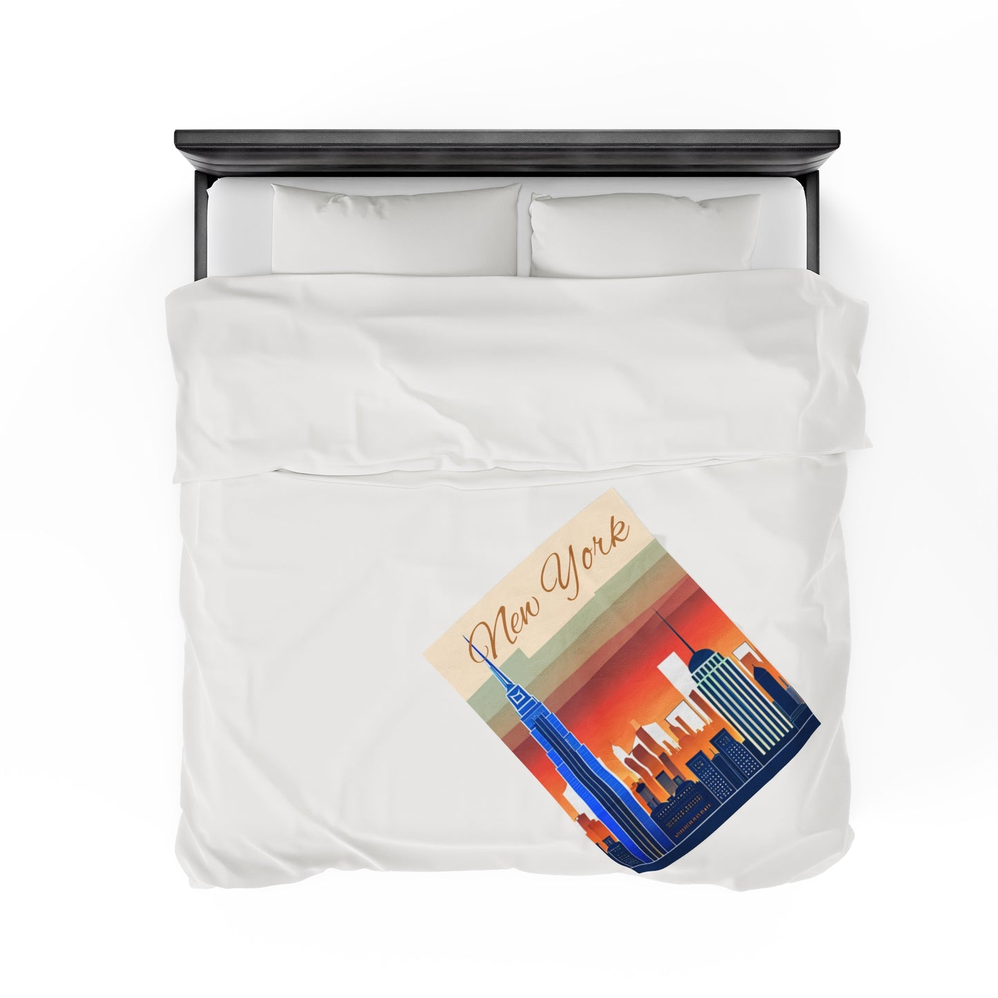 New York City Skyline Velveteen Plush Blanket