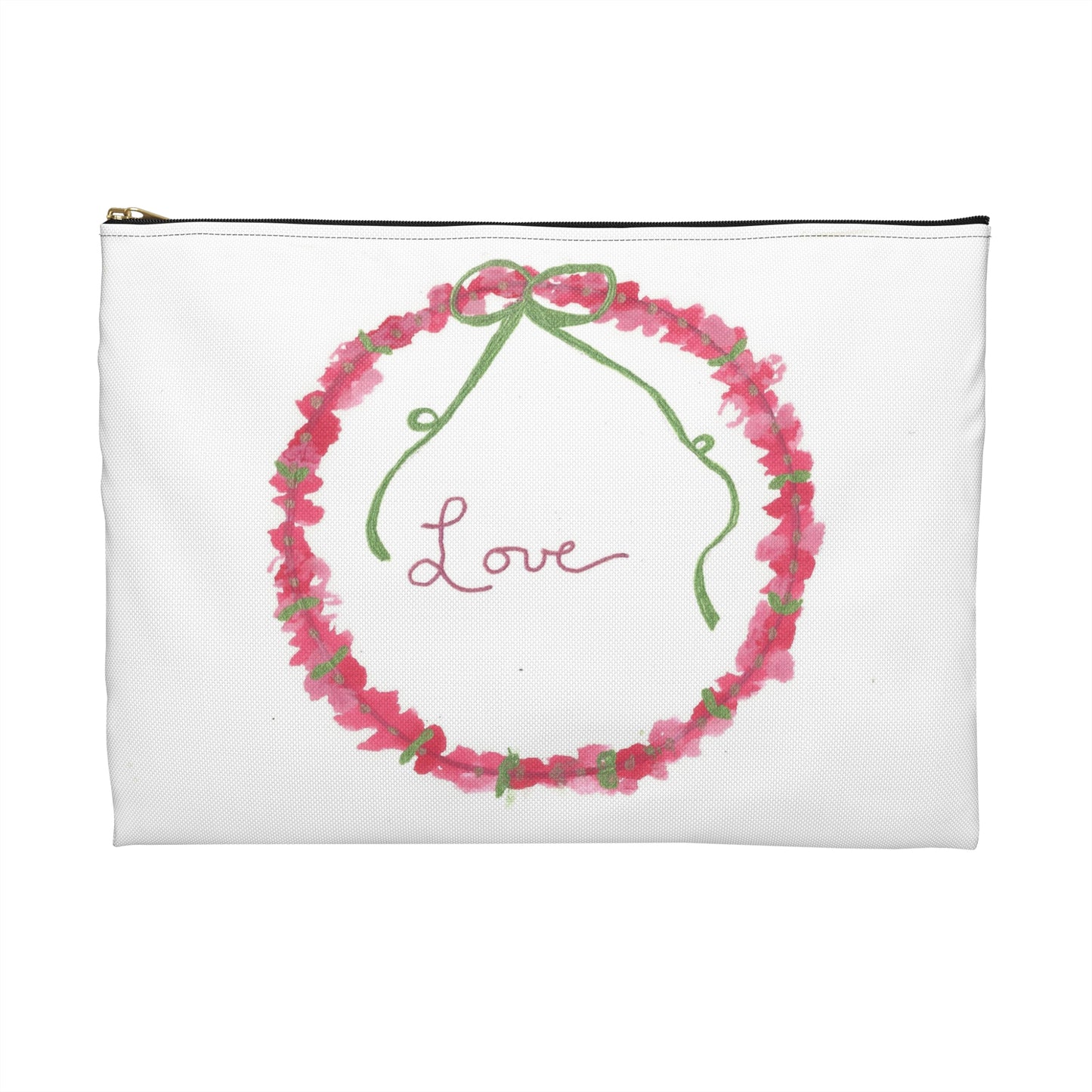 Love Wreath Accessory Pouch, Cosmetic bag, pencil case