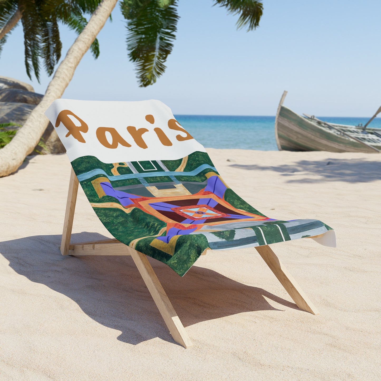 Paris Abstract Eiffel Tower Beach Towel