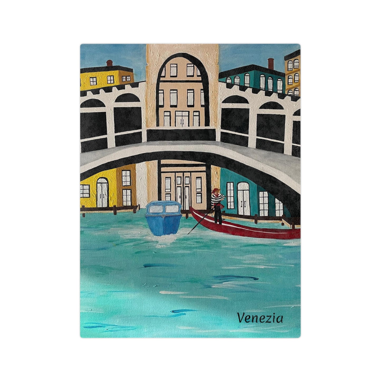 Venice Italy Velveteen Minky Blanket