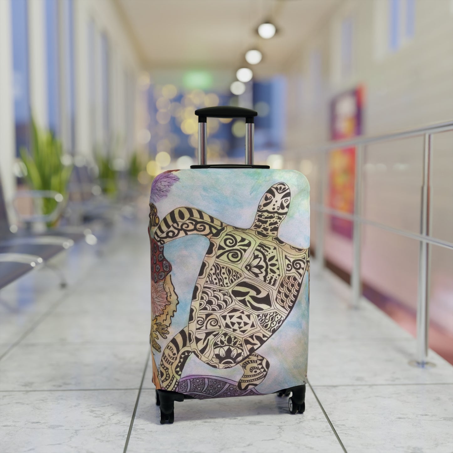 Zentangle Turtle Luggage Cover