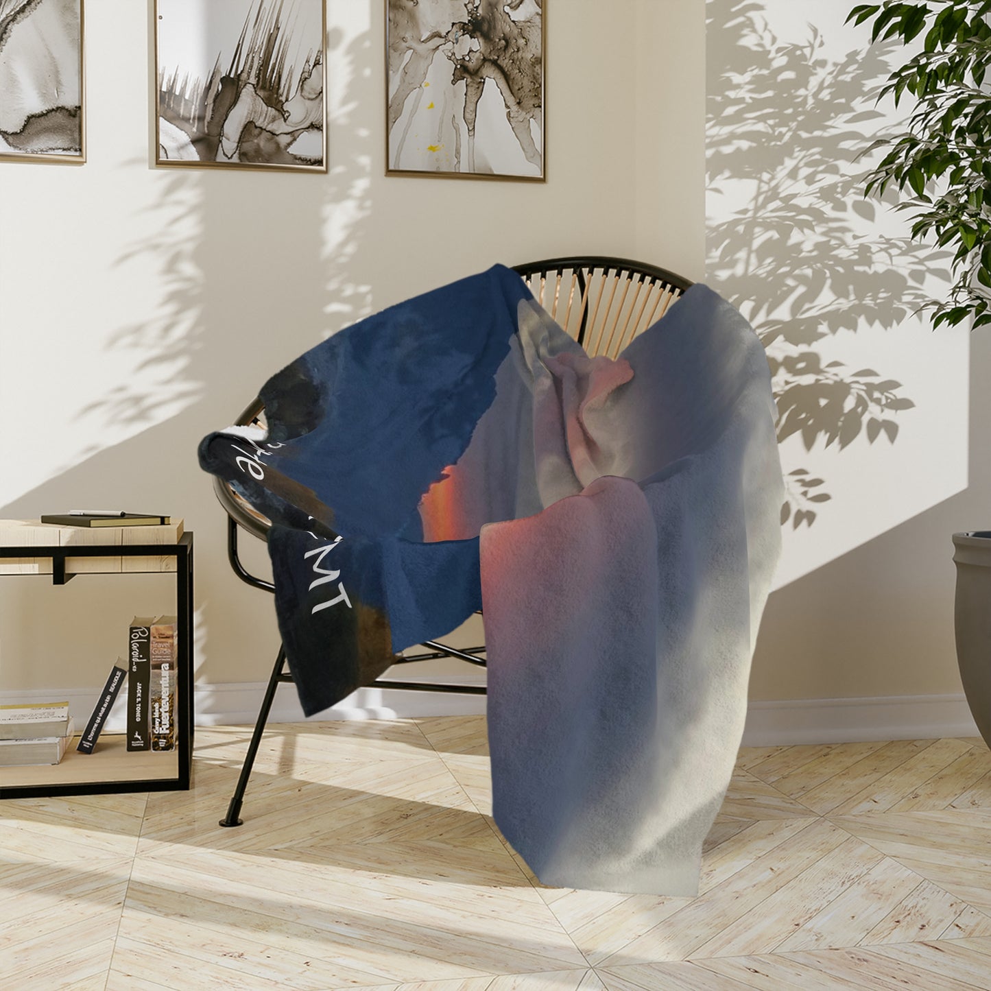 Sunset in Bitterroot Valley Montana Velveteen Minky Blanket