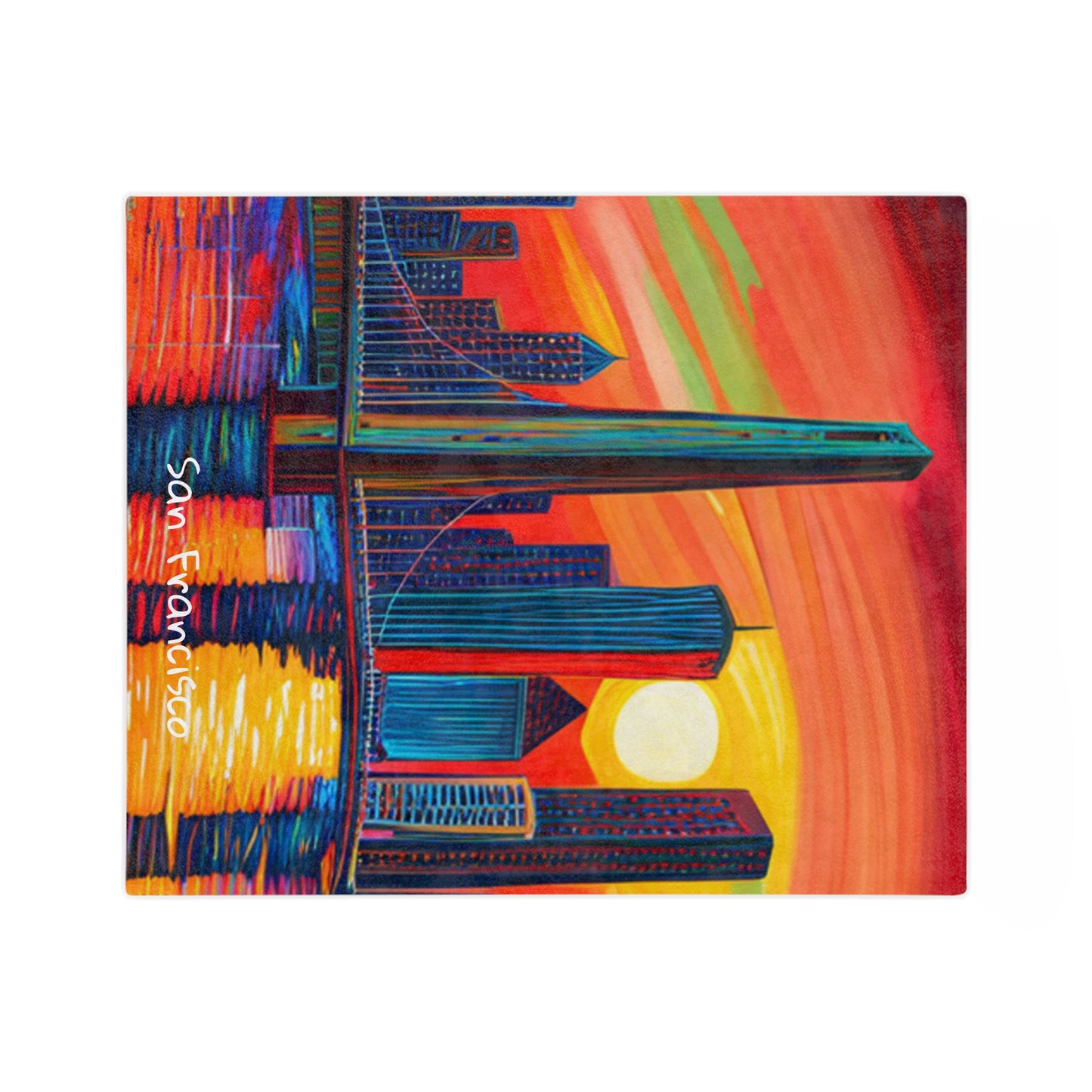 San Francisco Skyline Velveteen Minky Blanket