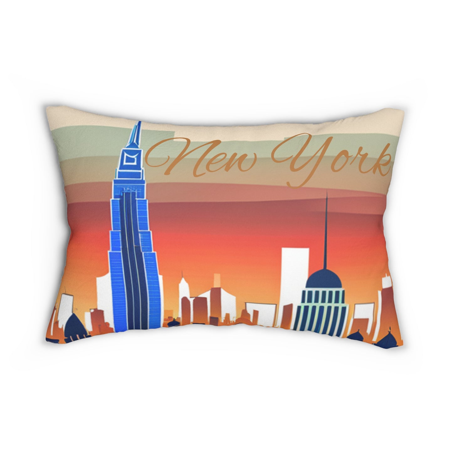New York City Skyline Lumbar Pillow