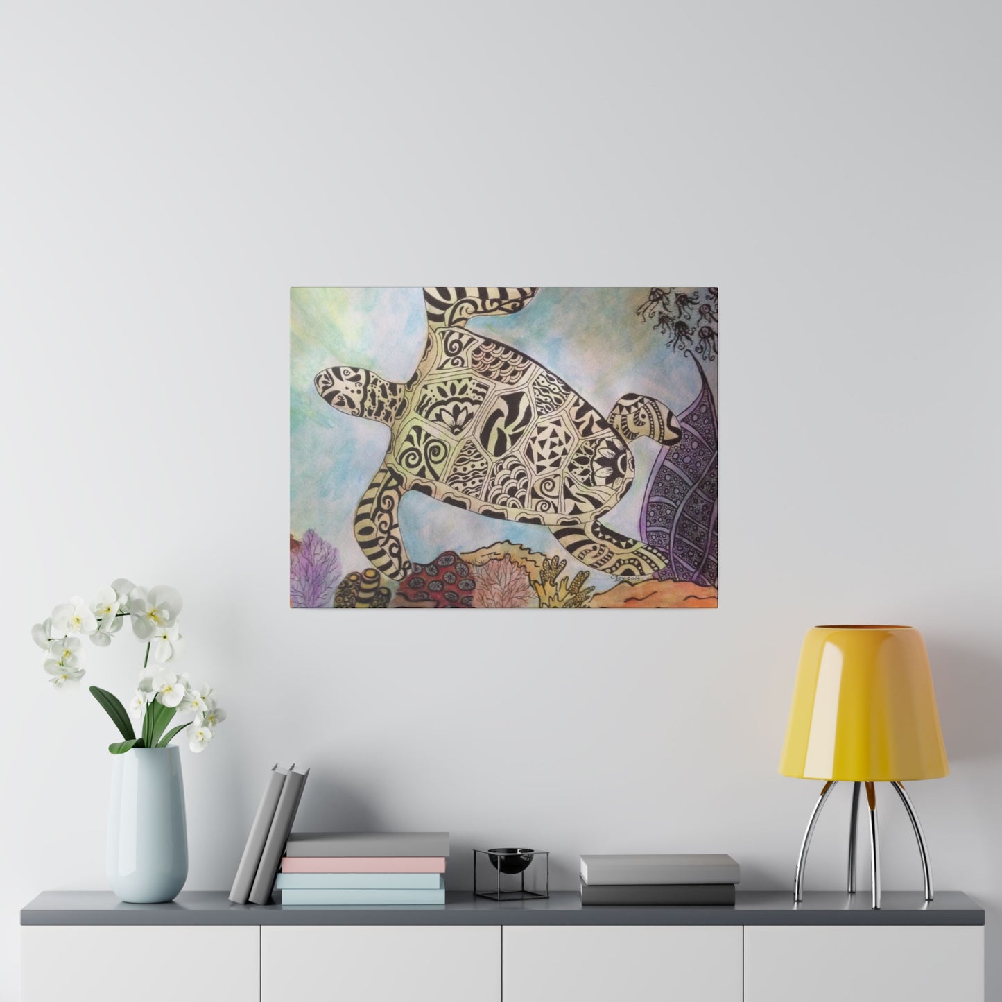 Zentangle Turtle Wall Art