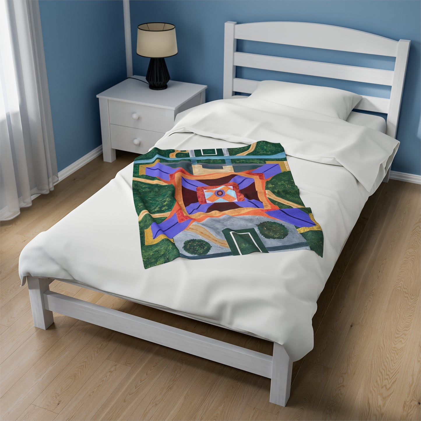 Paris Abstract Eiffel Tower Velveteen Plush Blanket