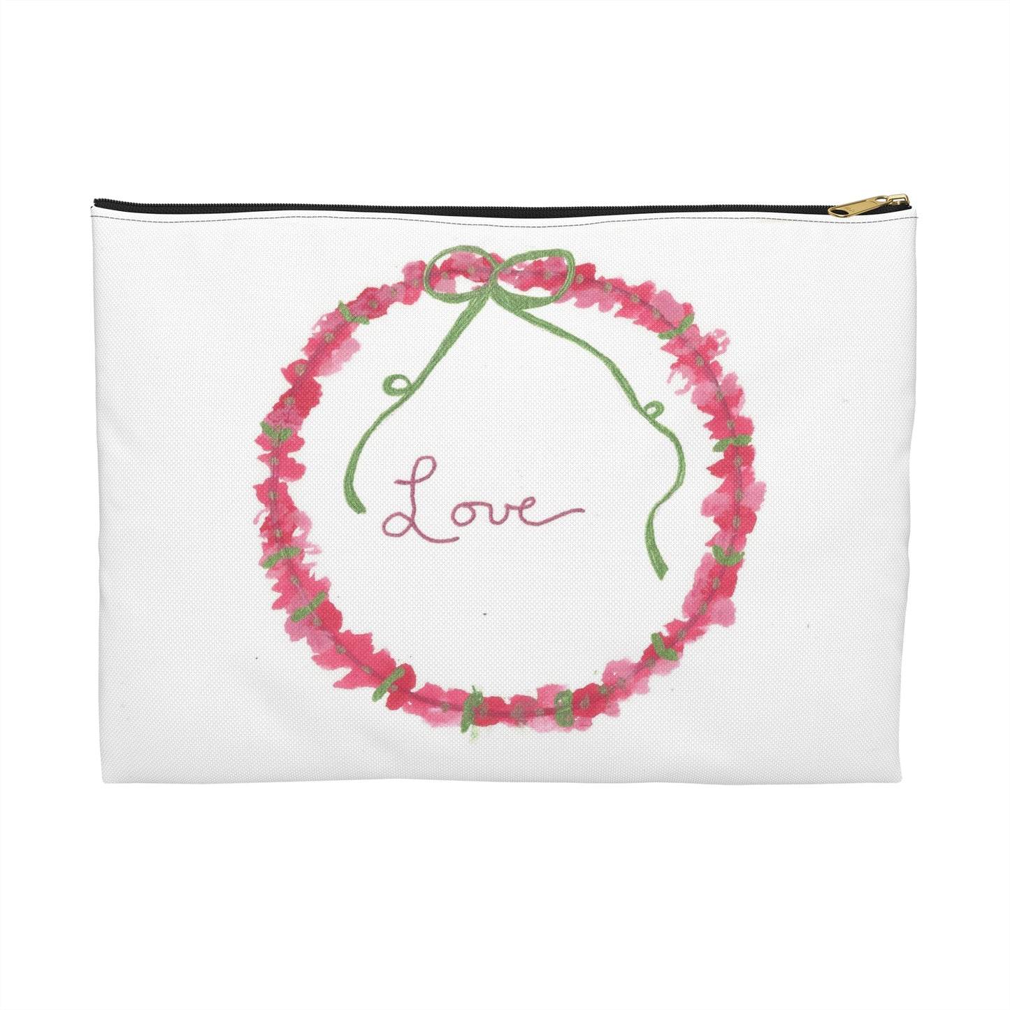 Love Wreath Accessory Pouch, Cosmetic bag, pencil case