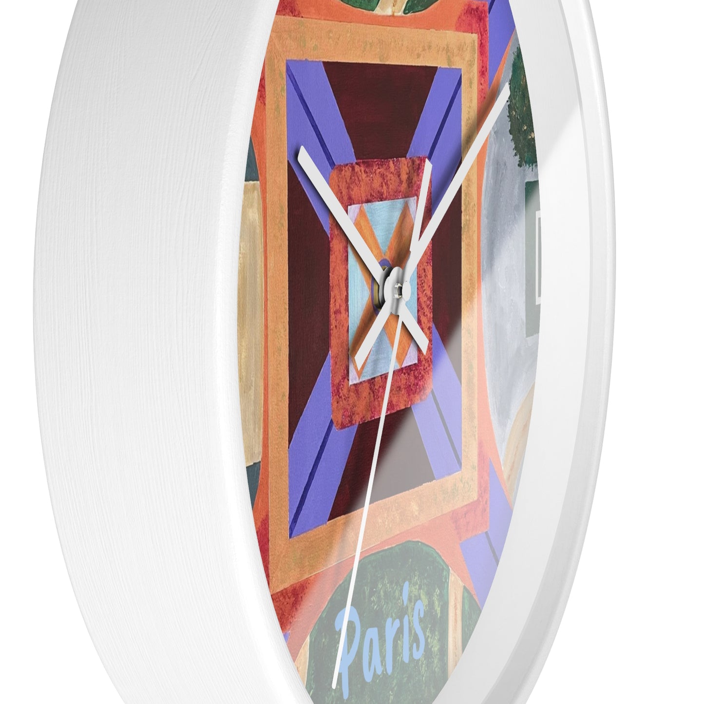 Paris Abstract Eiffel Tower Wall Clock