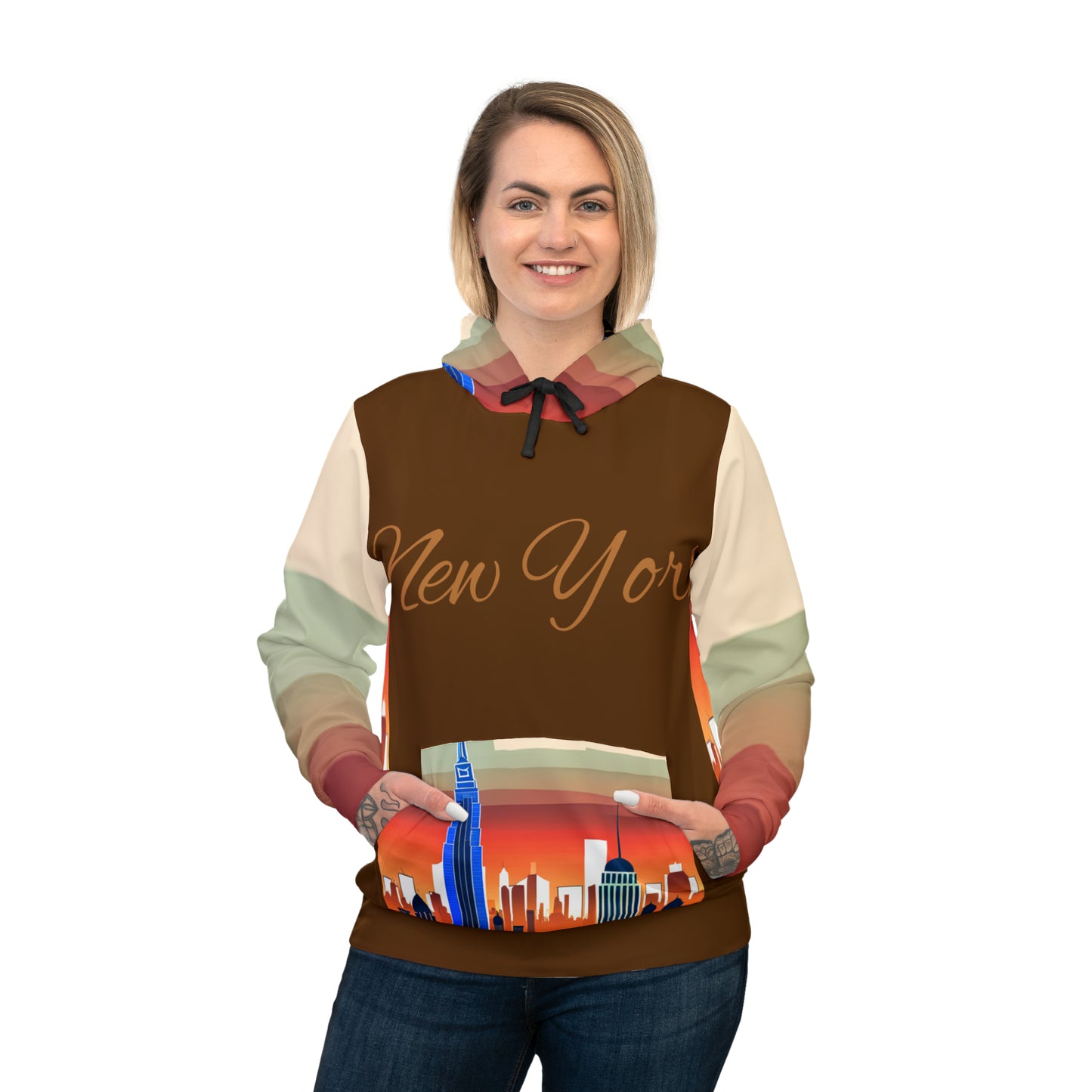 New York City Skyline Unisex Athletic Hoodie Sweatshirt