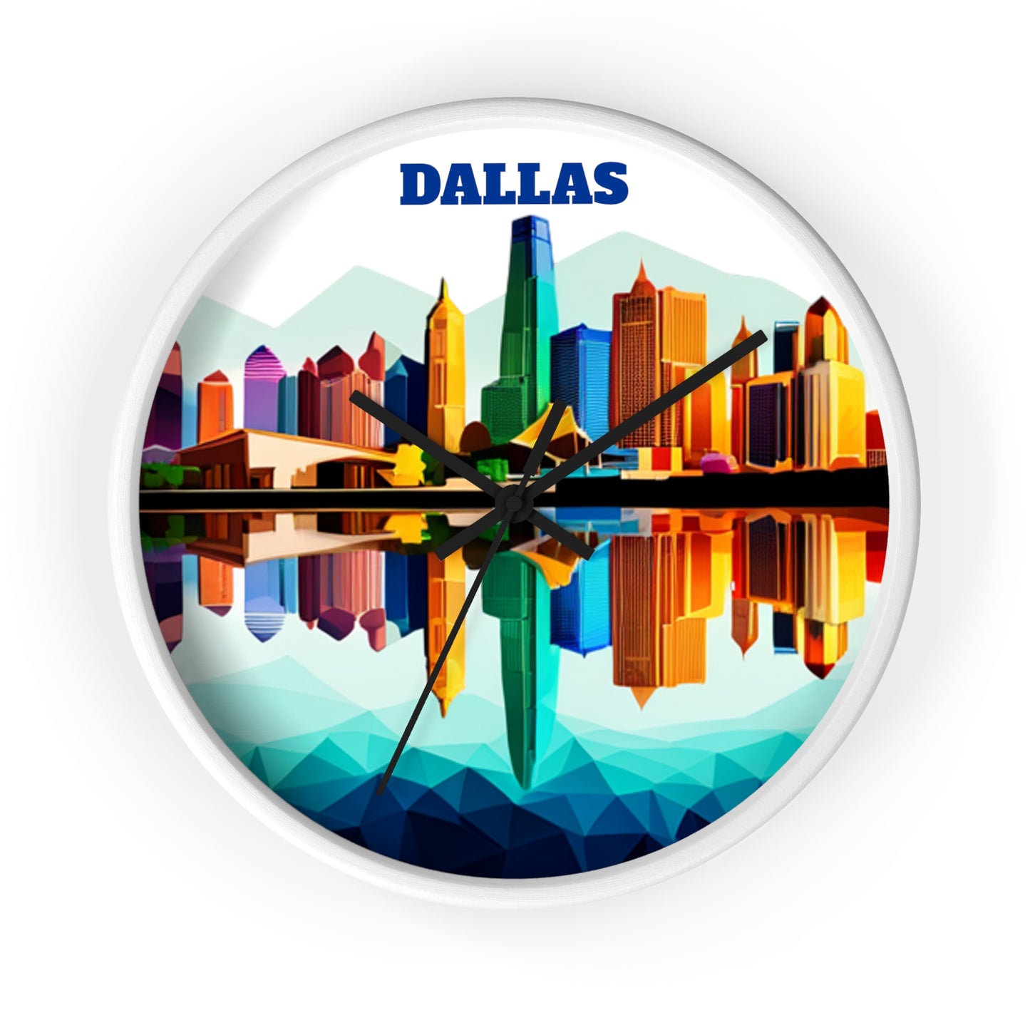 Dallas Texas Reflections Wall Clock