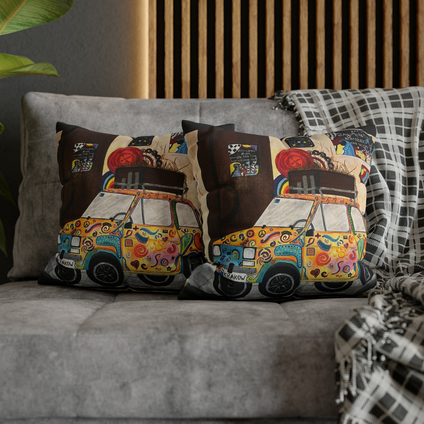 Krakow Poland Pillow Cover (Black)