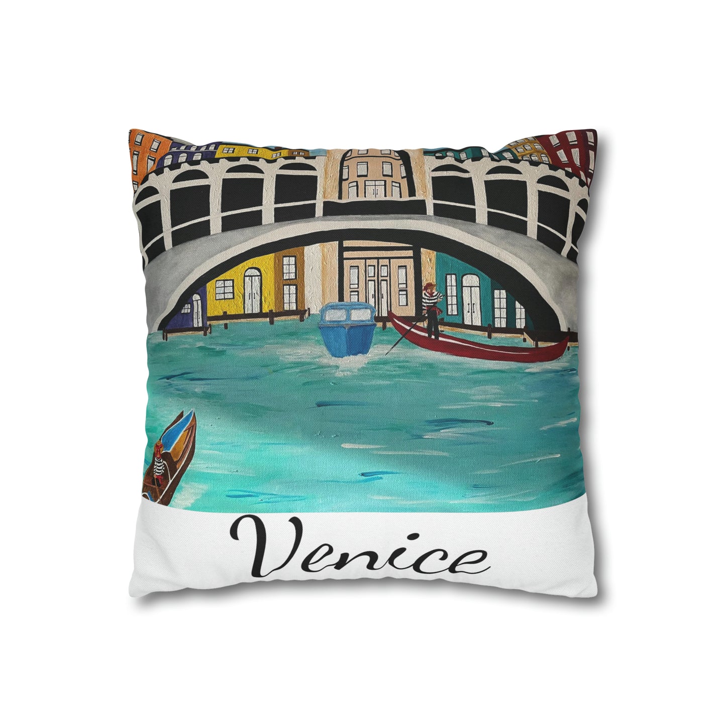 Venice Italy Pillow Cover  (White)
