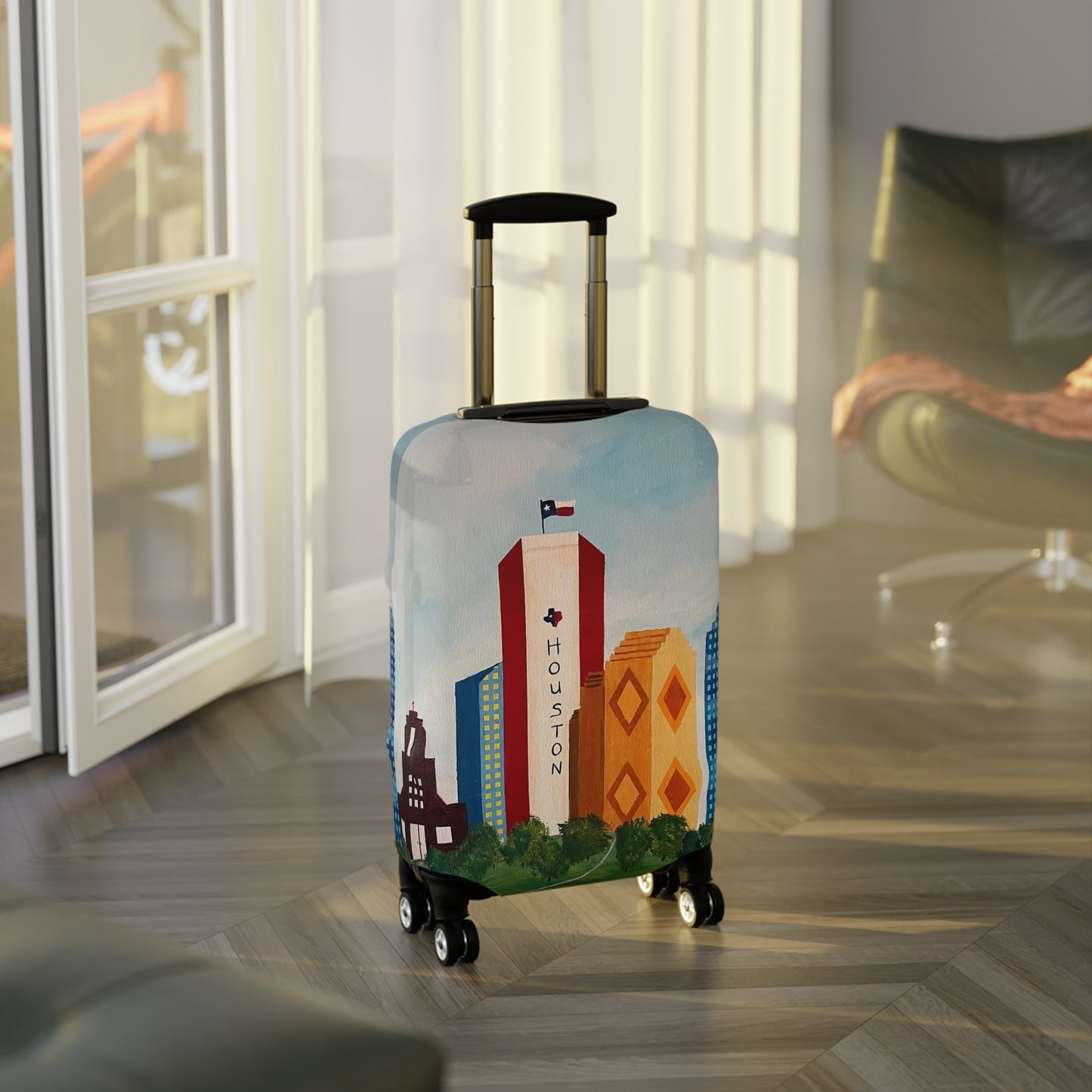 Houston Views Luggage Cover |Houston Texas