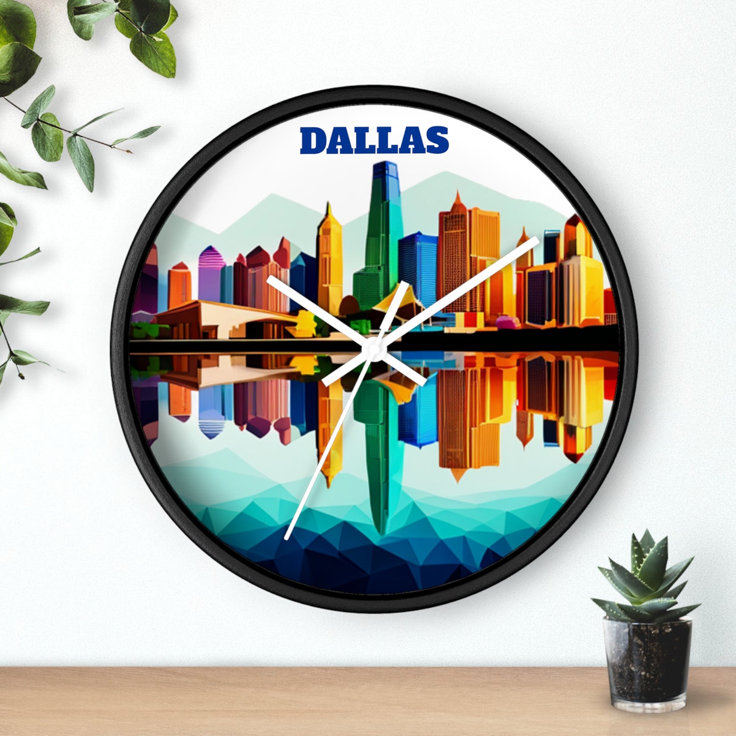 Dallas Texas Reflections Wall Clock