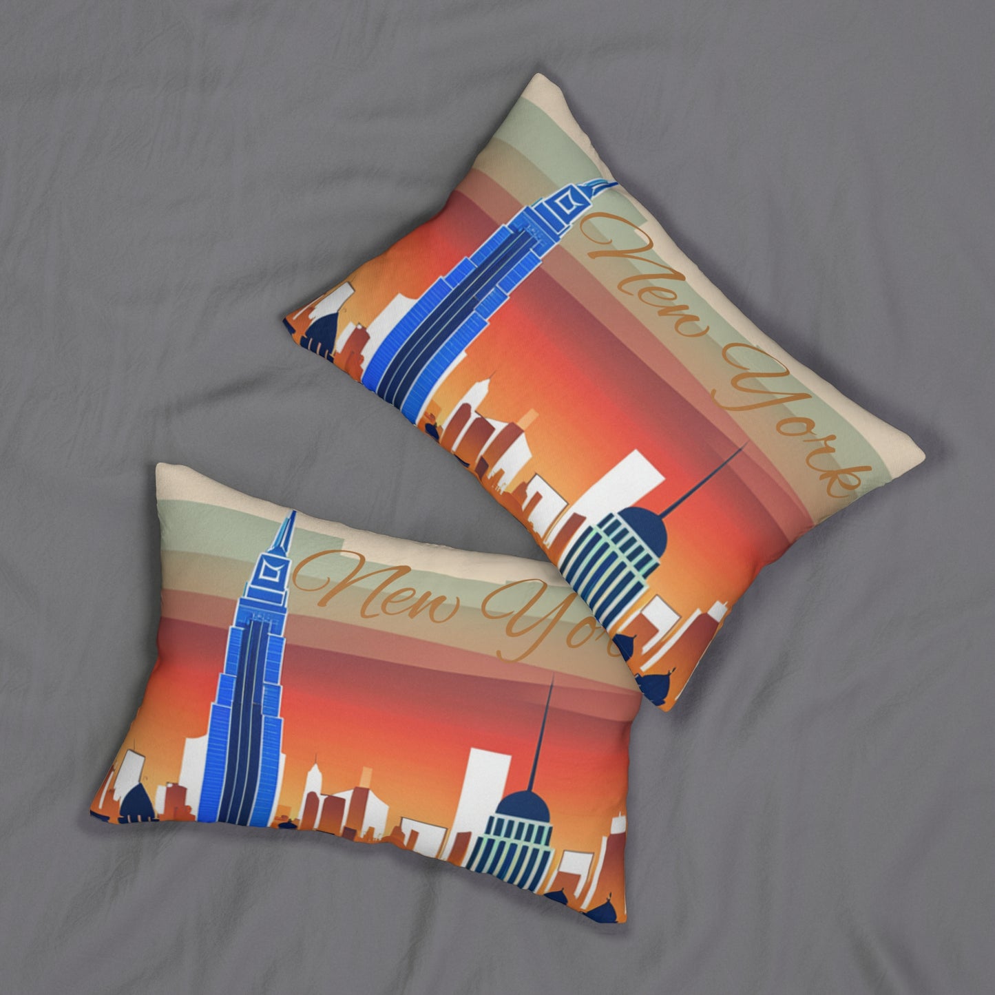 New York City Skyline Lumbar Pillow
