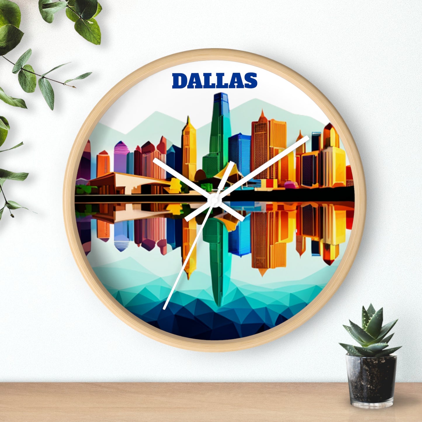 Dallas Texas Reflections Wall Clock