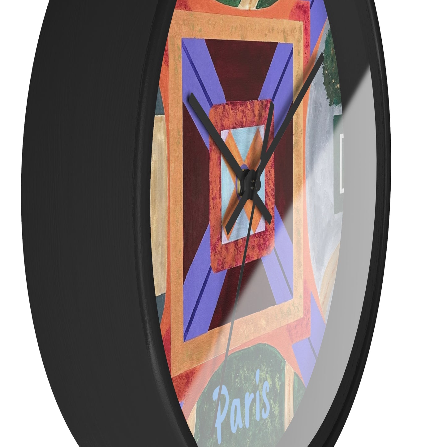 Paris Abstract Eiffel Tower Wall Clock