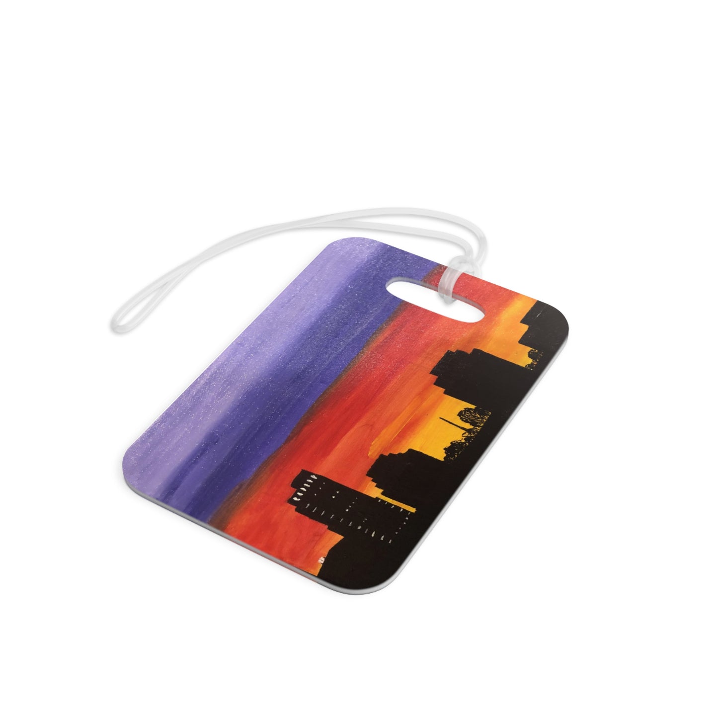 Sunset Over Houston Skyline Luggage Tag | Houston Texas