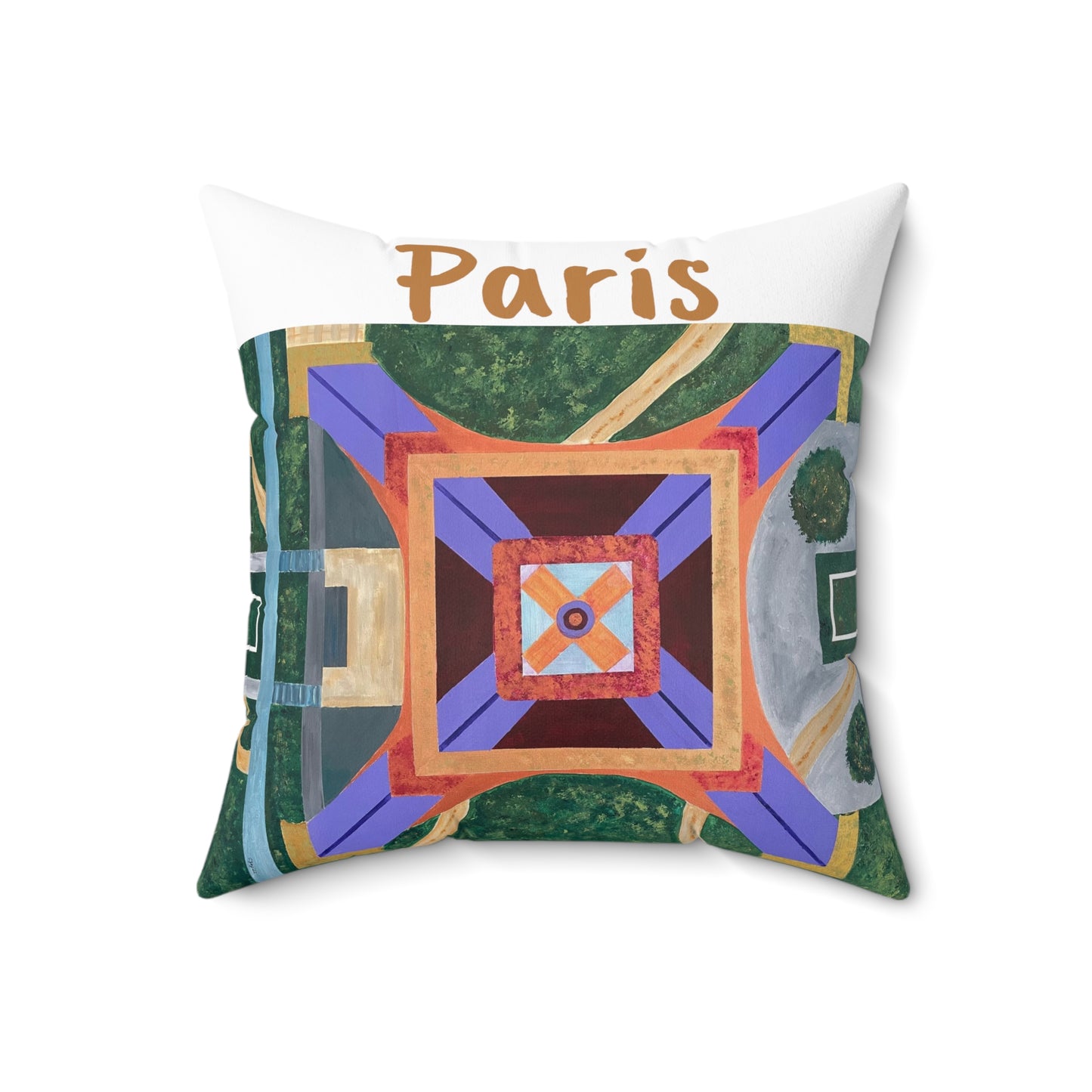 Paris Abstract Eiffel Tower Throw Pillow (White)