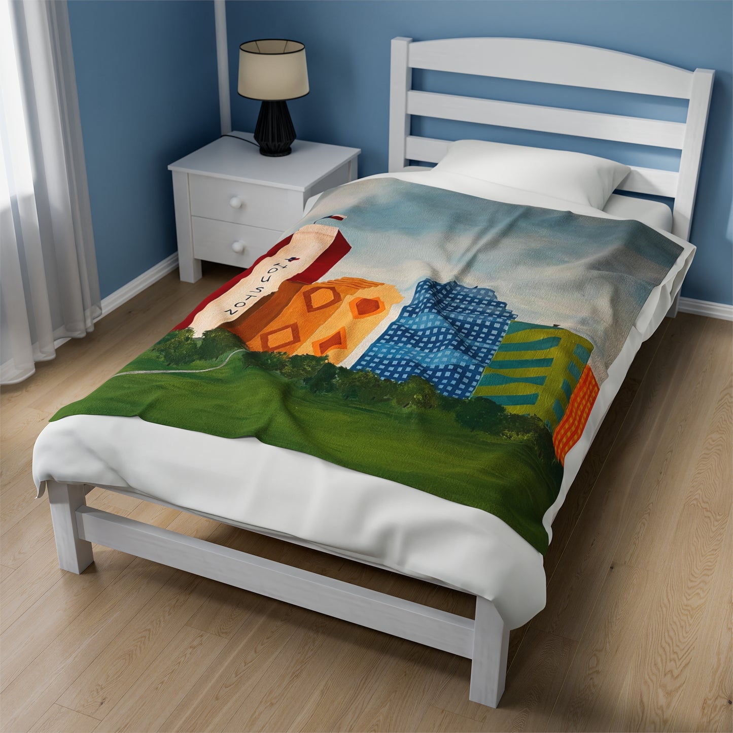 Houston Views Velveteen Plush Blanket | Houston Texas