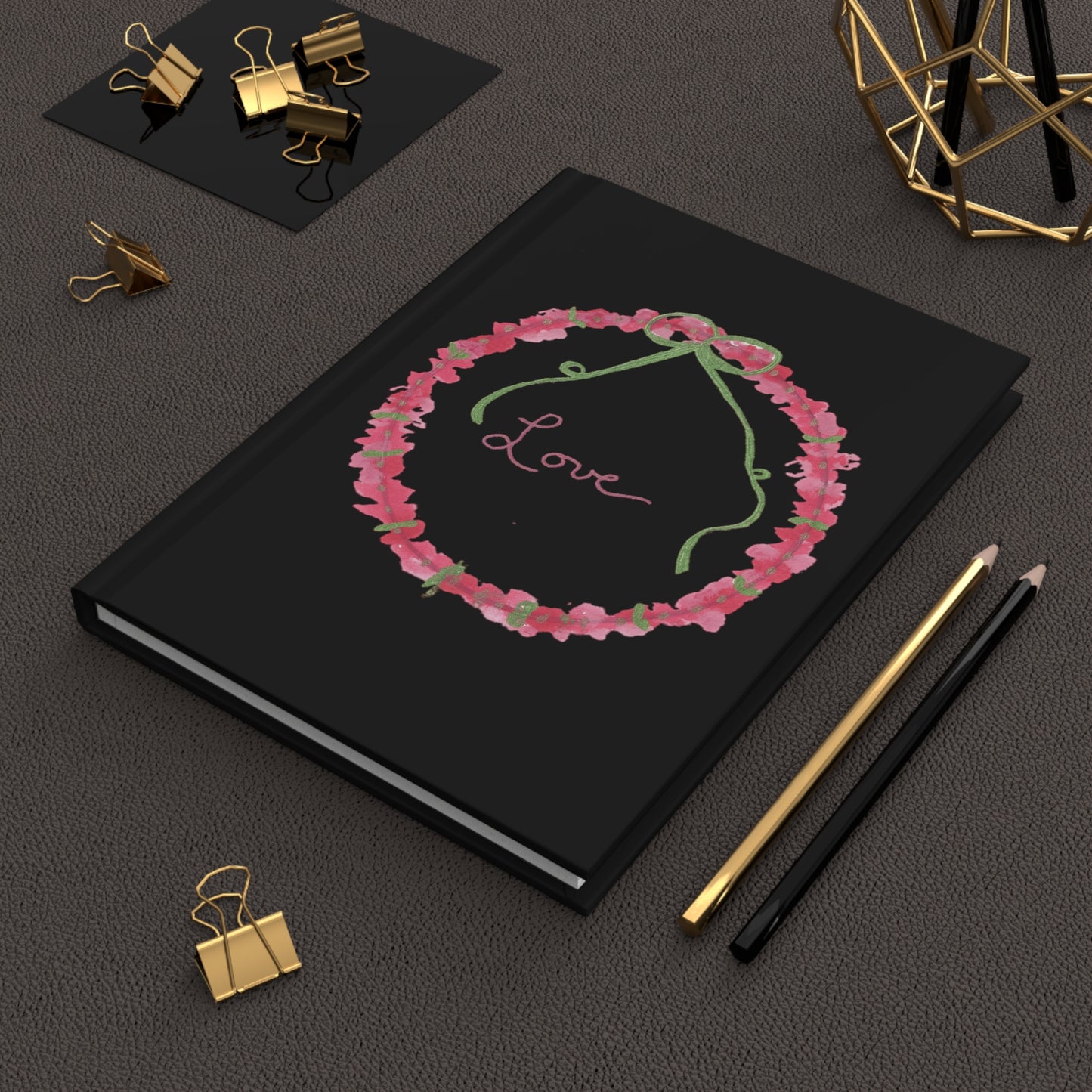 Love Wreath Hardcover Journal Matte (Black)