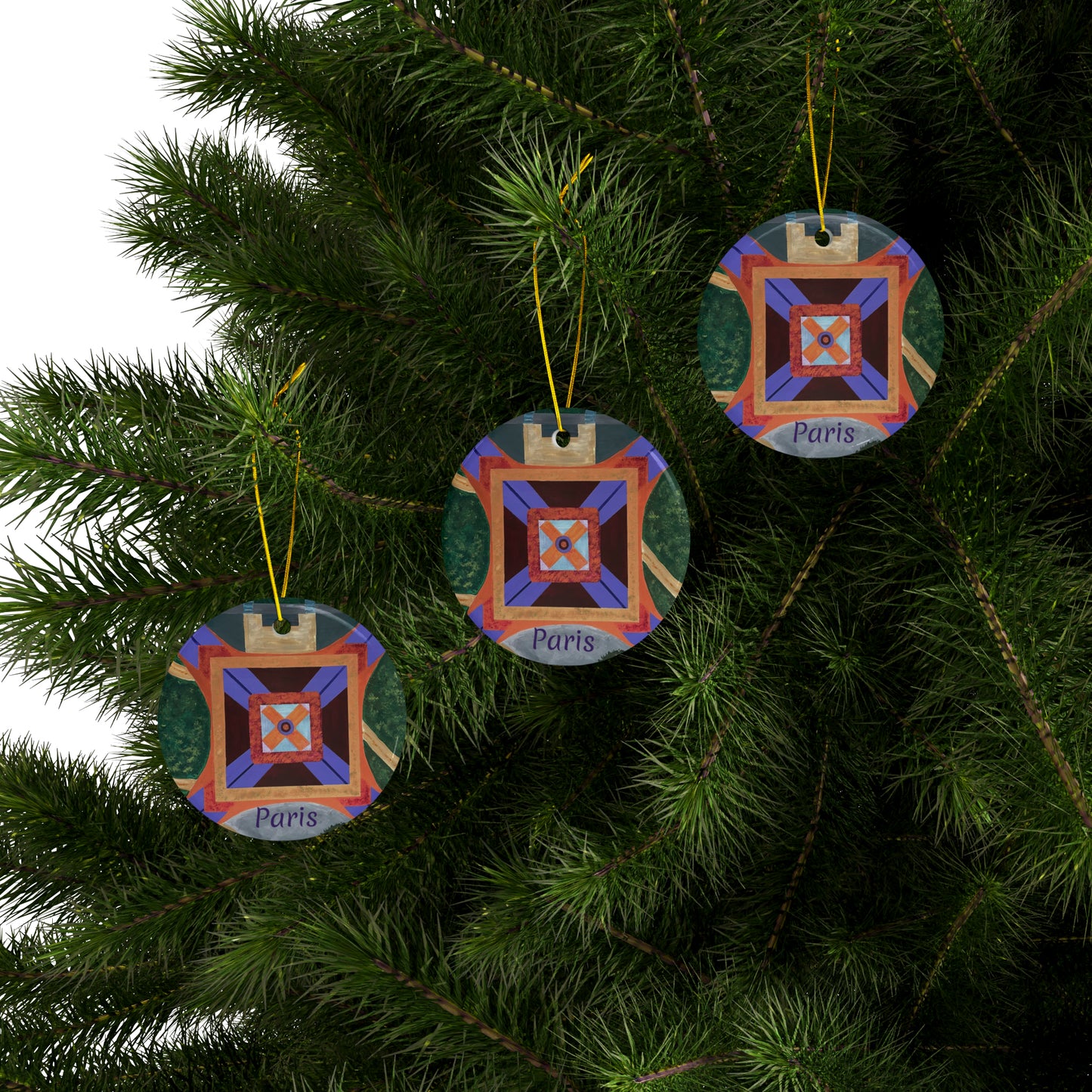 Paris Abstract Eiffel Tower Ceramic Ornaments (3pcs, 5pcs, 10pcs)