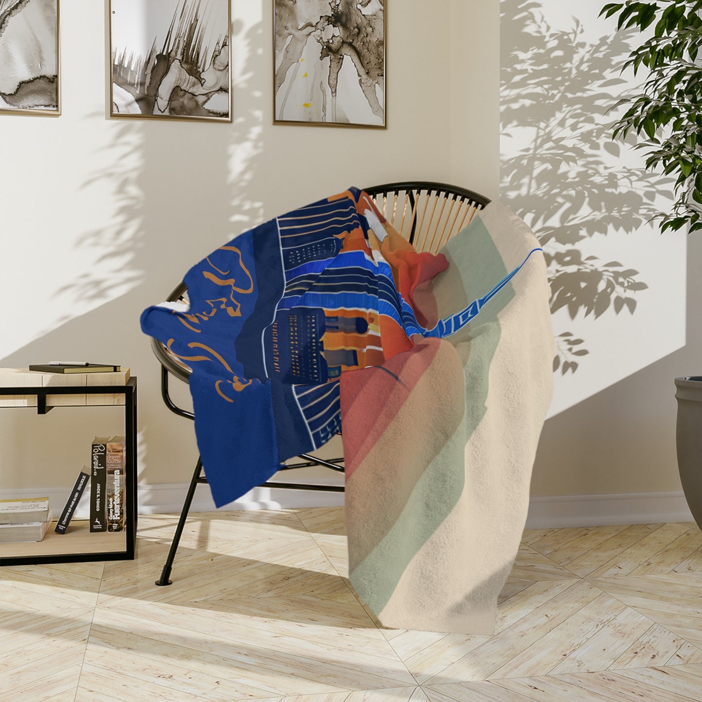 New York City Skyline Velveteen Minky Blanket