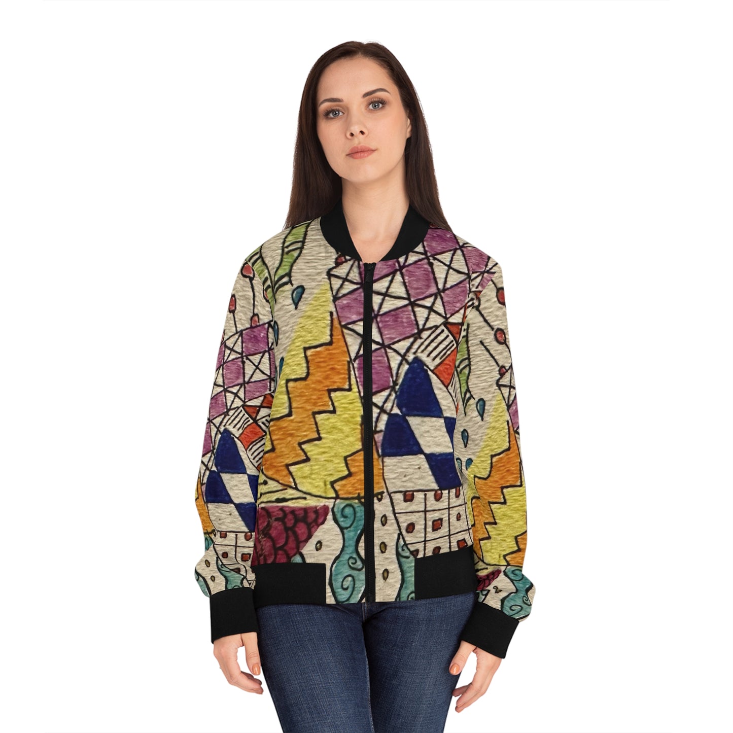 Zentangle Women's Bomber Jacket