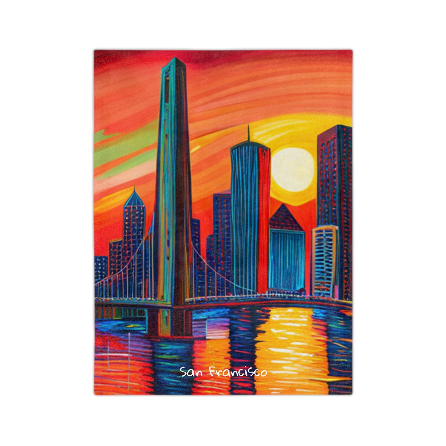 San Francisco Skyline Velveteen Minky Blanket