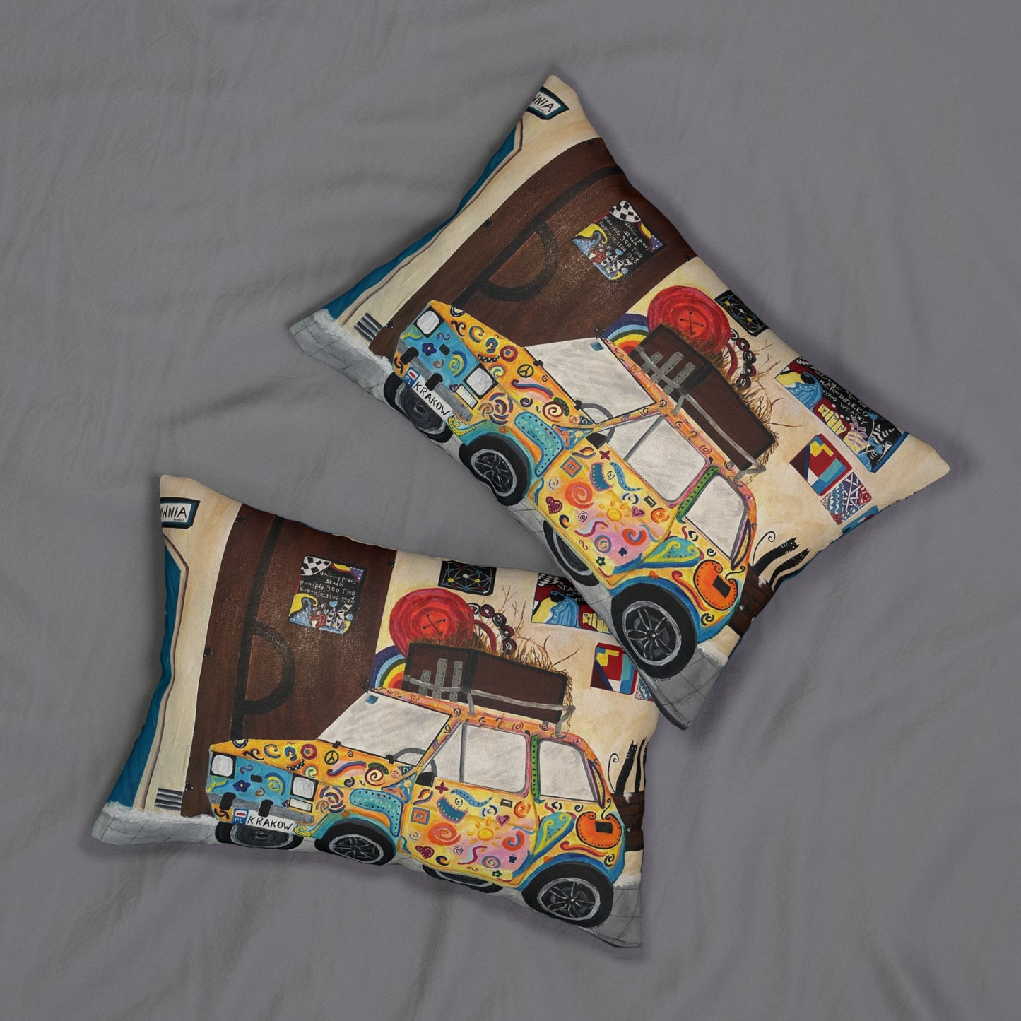 Krakow Poland Lumbar Pillow