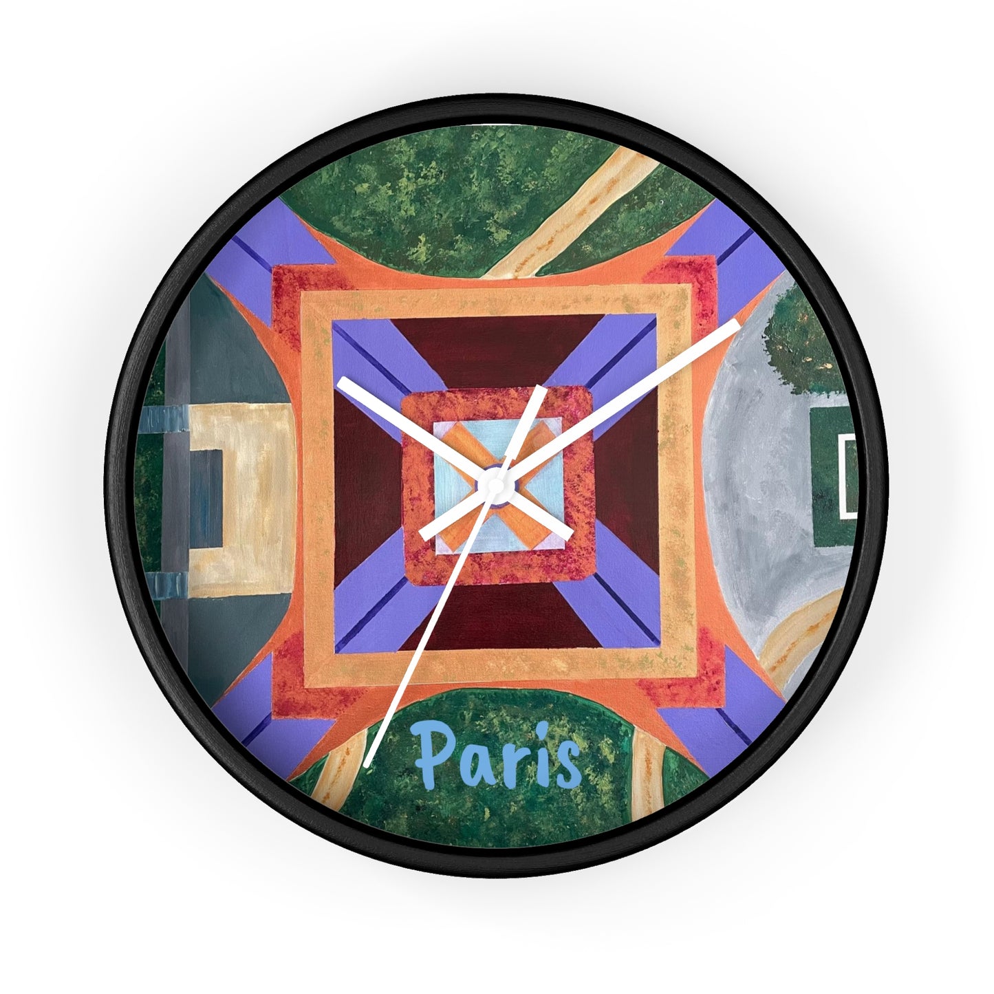 Paris Abstract Eiffel Tower Wall Clock
