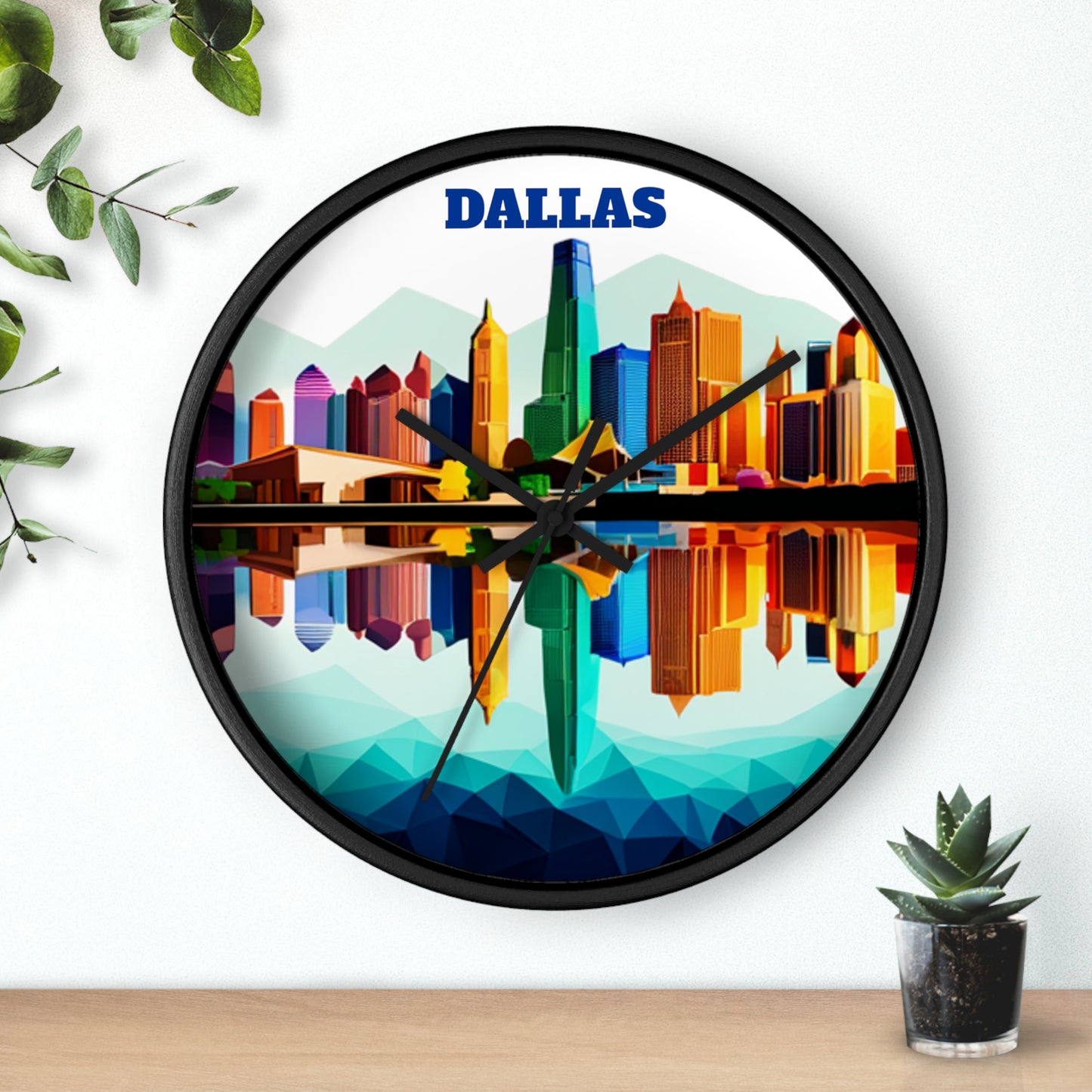 Dallas Texas Reflections Wall Clock