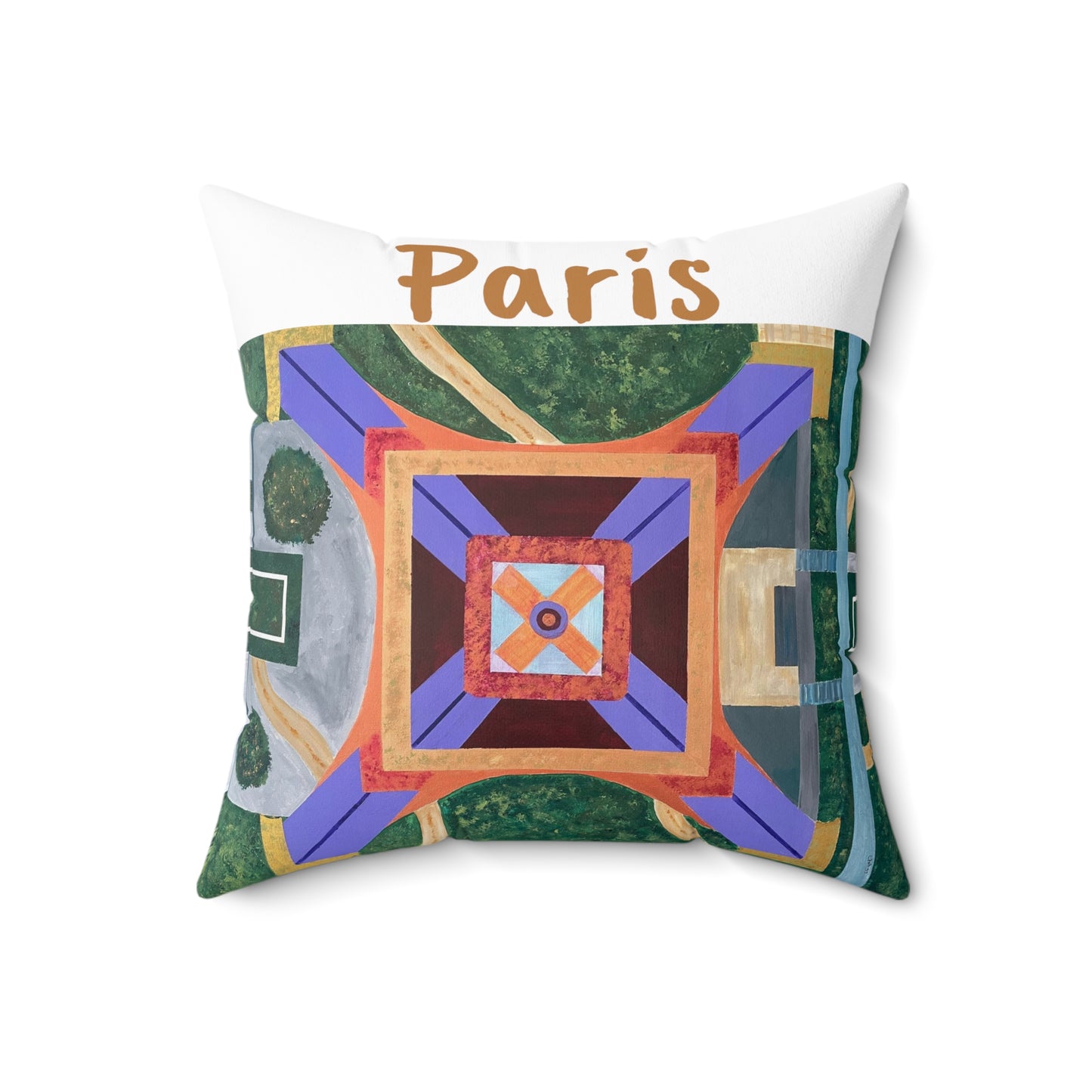 Paris Abstract Eiffel Tower Throw Pillow (White)