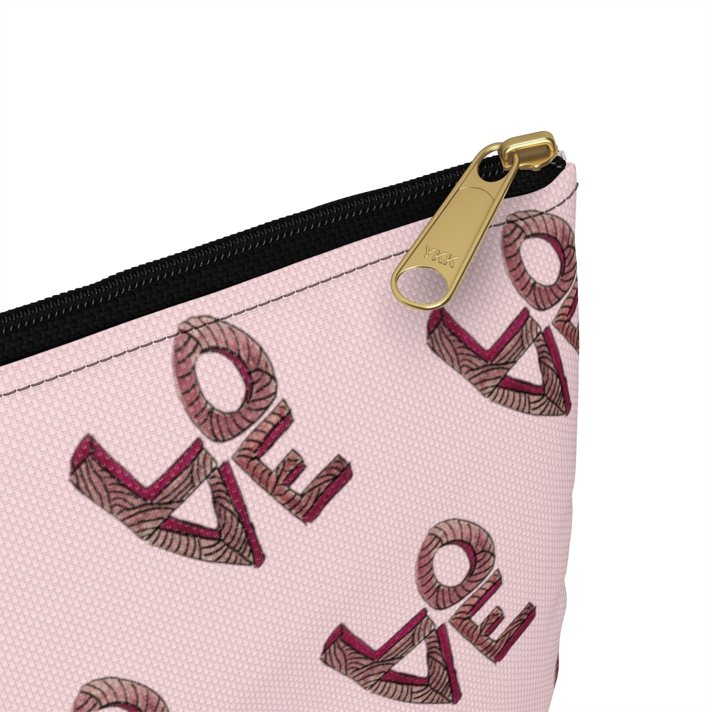 Stacked Love Accessory Pouch - Pink/White