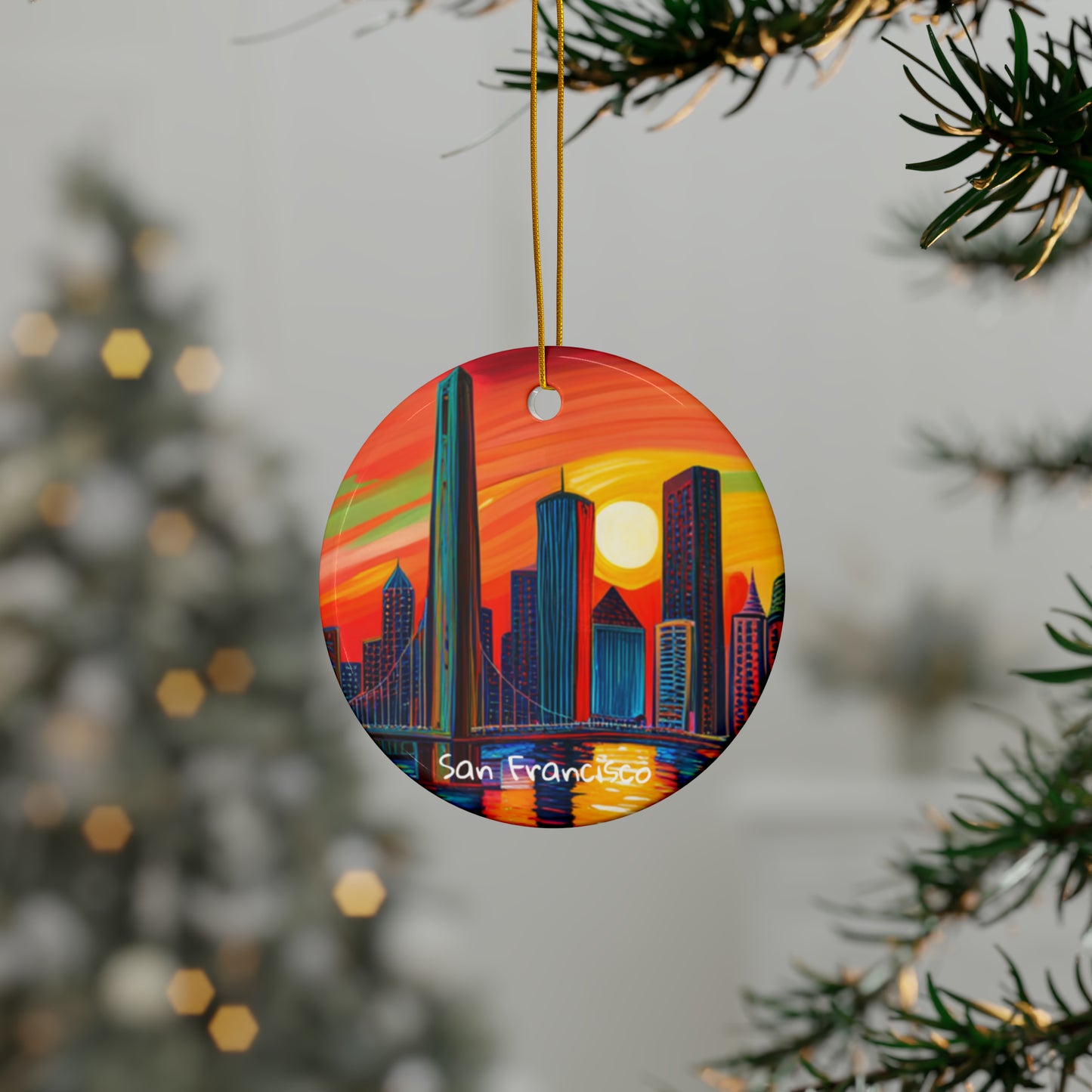 San Francisco Skyline Ceramic Ornaments (3pcs, 5pcs, 10pcs)