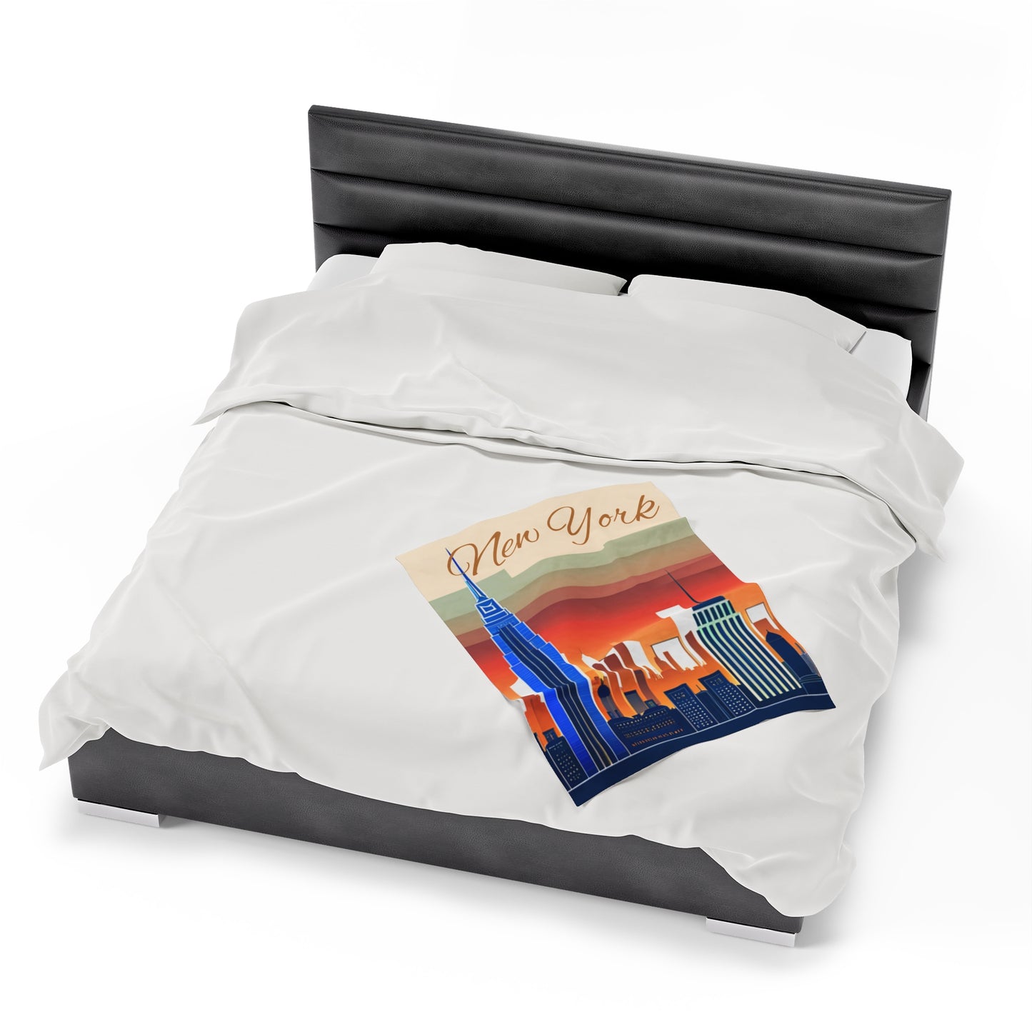 New York City Skyline Velveteen Plush Blanket