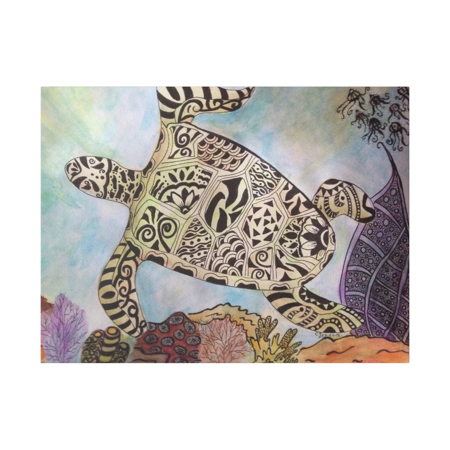 Zentangle Turtle Wall Art