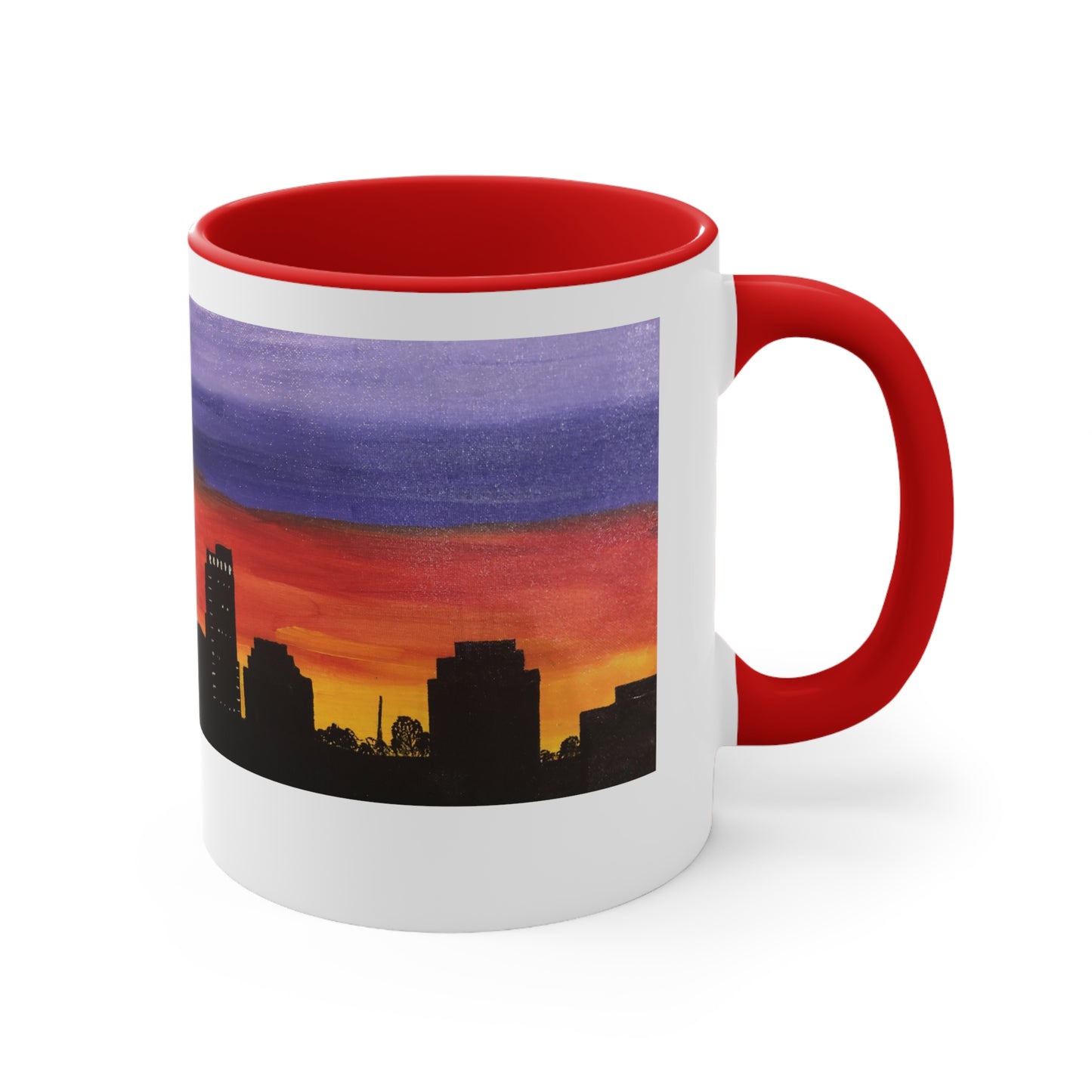 Sunset over Houston Skyline Coffee Mug (Double Sided) | Houston Texas